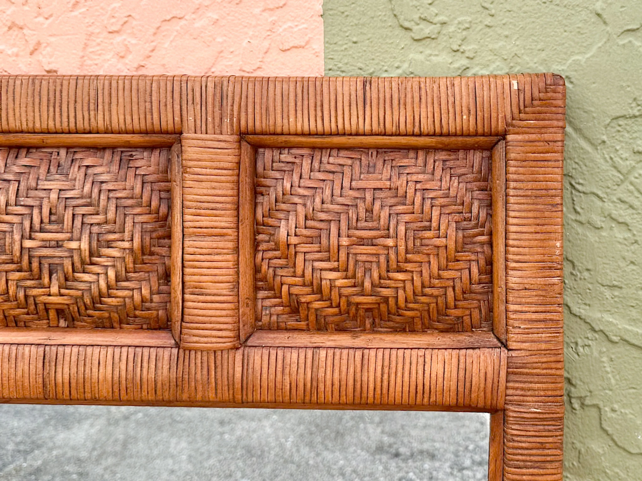 Island Style Woven Rattan Mirror - Image 5