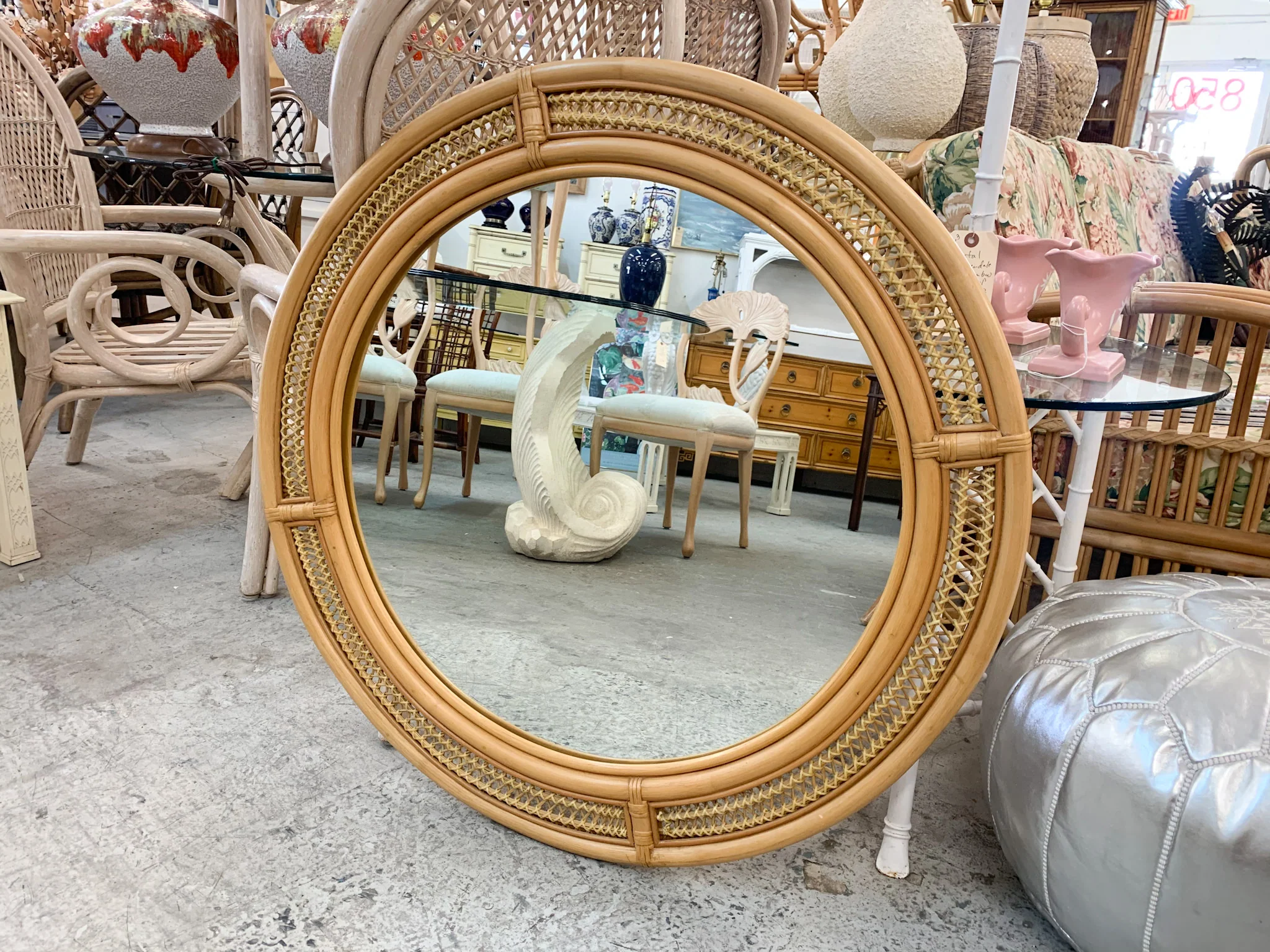 Islandy Round Rattan Mirror