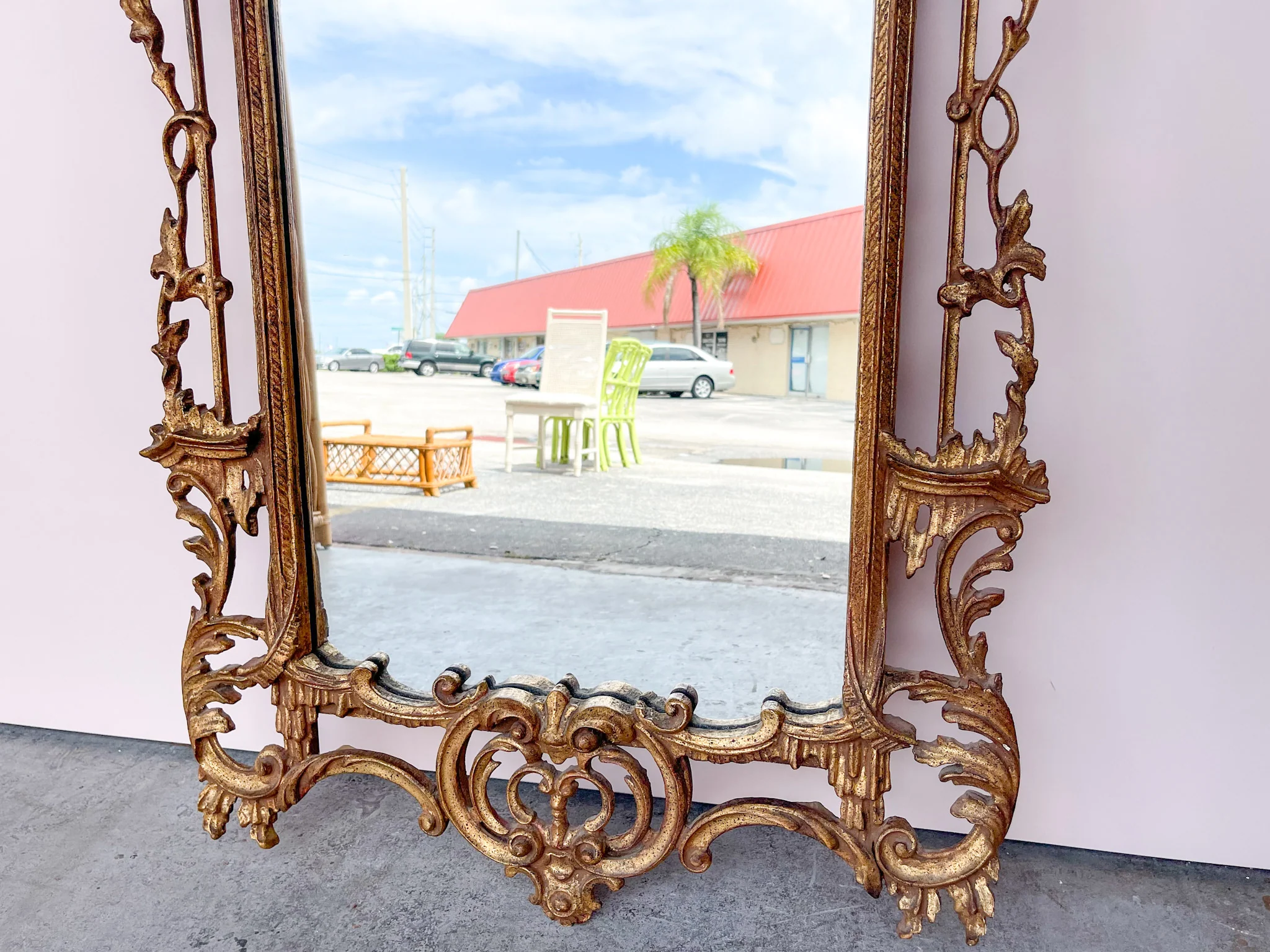 Italian Carved Pagoda Mirror - Image 3
