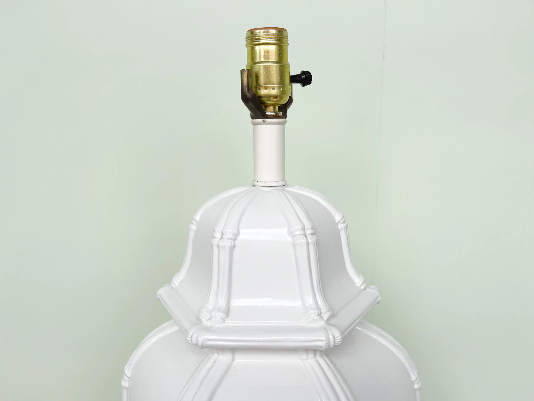 Italian Faux Bamboo Ginger Jar Lamp - Image 2