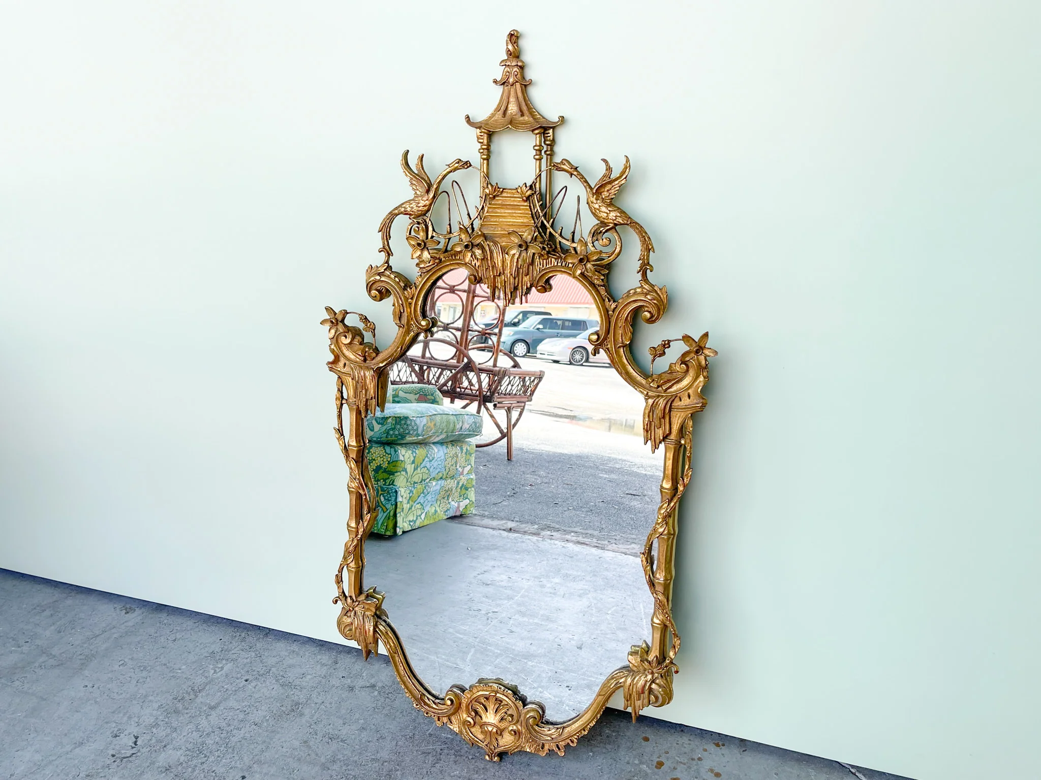 Italian Gold Gilt Chippendale Mirror - Image 6