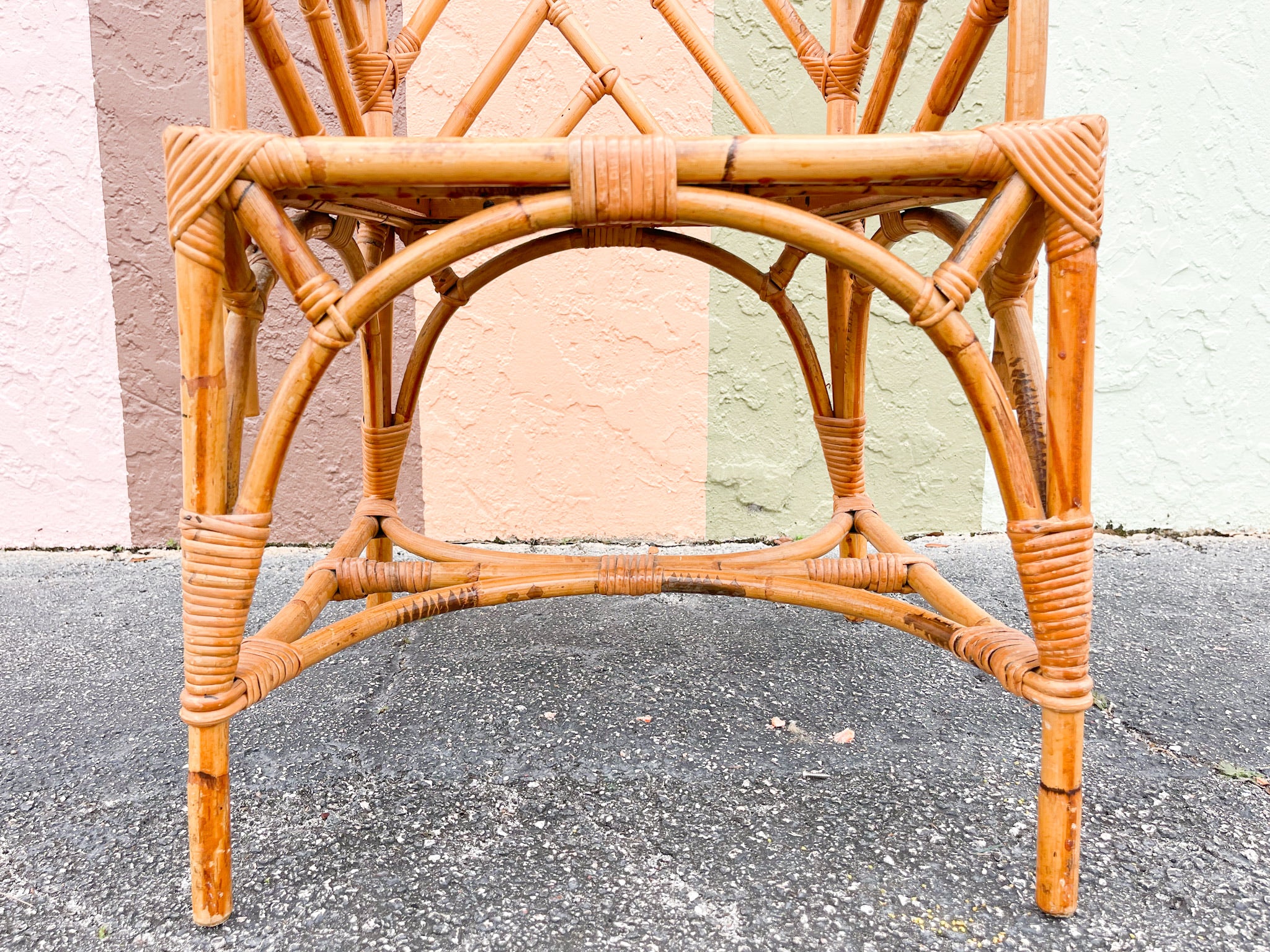 Italian Rattan Chippendale Arm Chair - Image 7