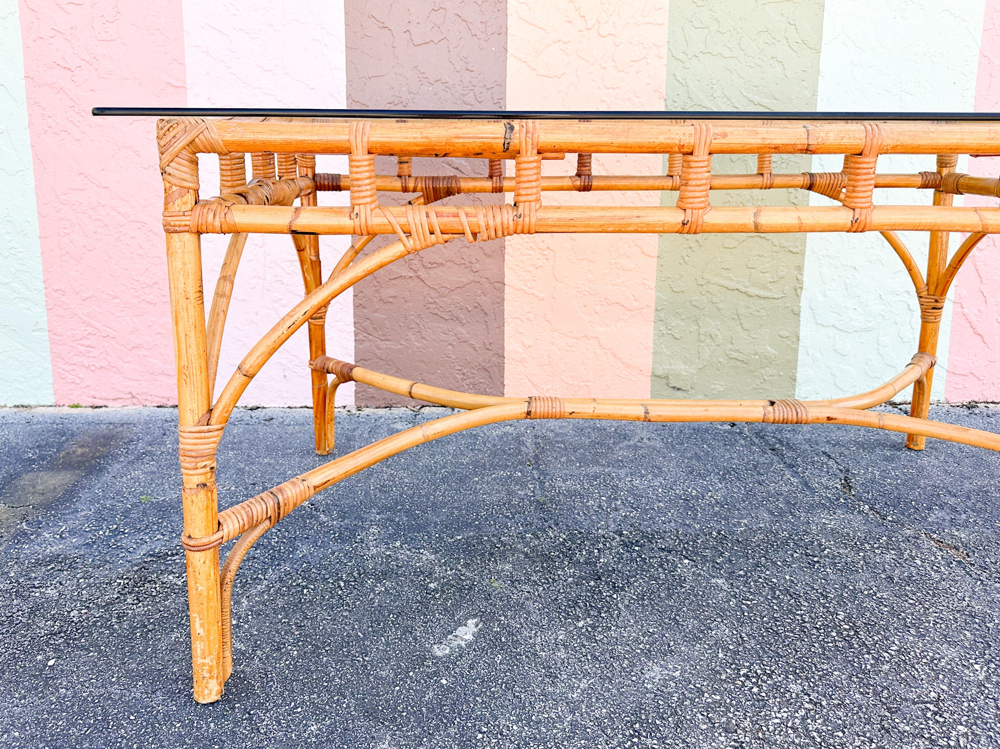 Italian Rattan Dining Table - Image 9