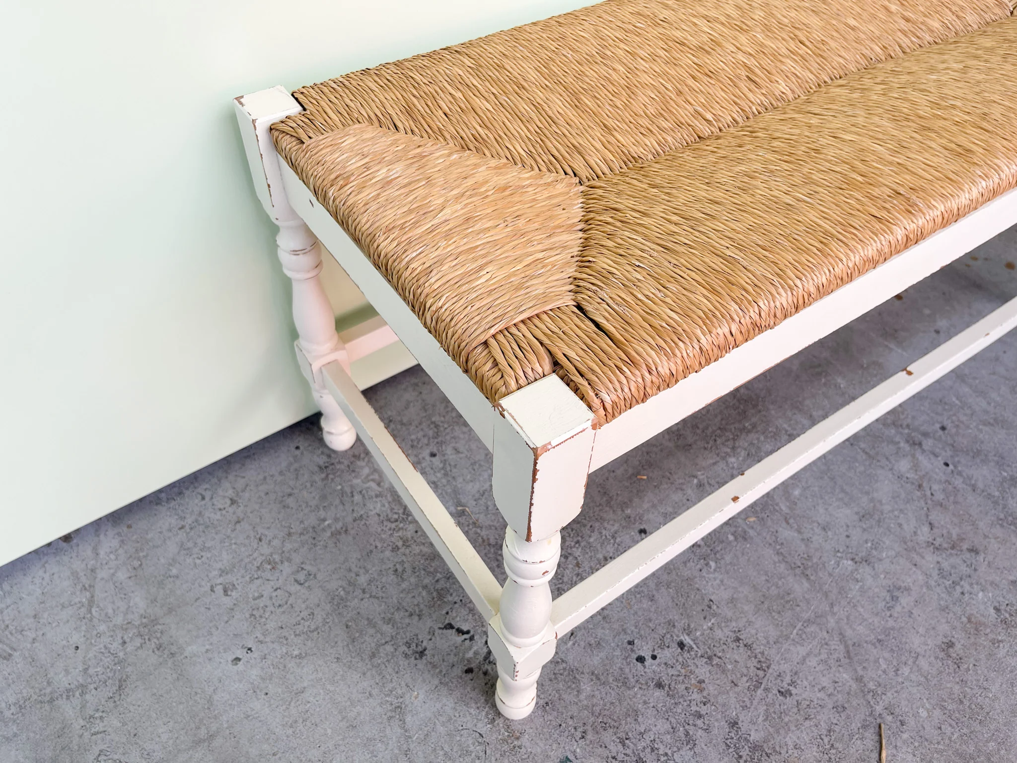 Italian Rush Seat Bench - Image 4