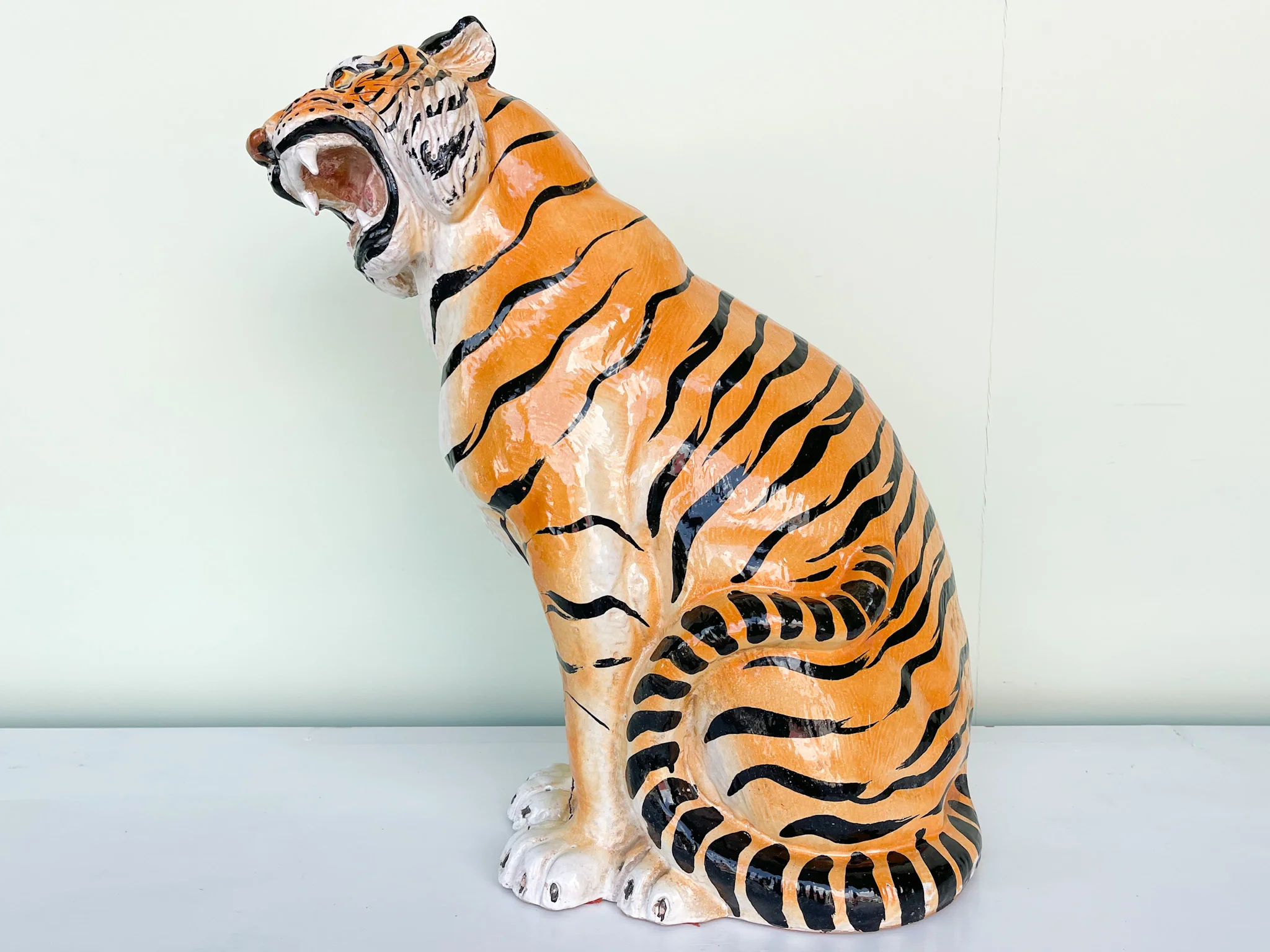 Italian Terracotta Tiger Statue - Image 8
