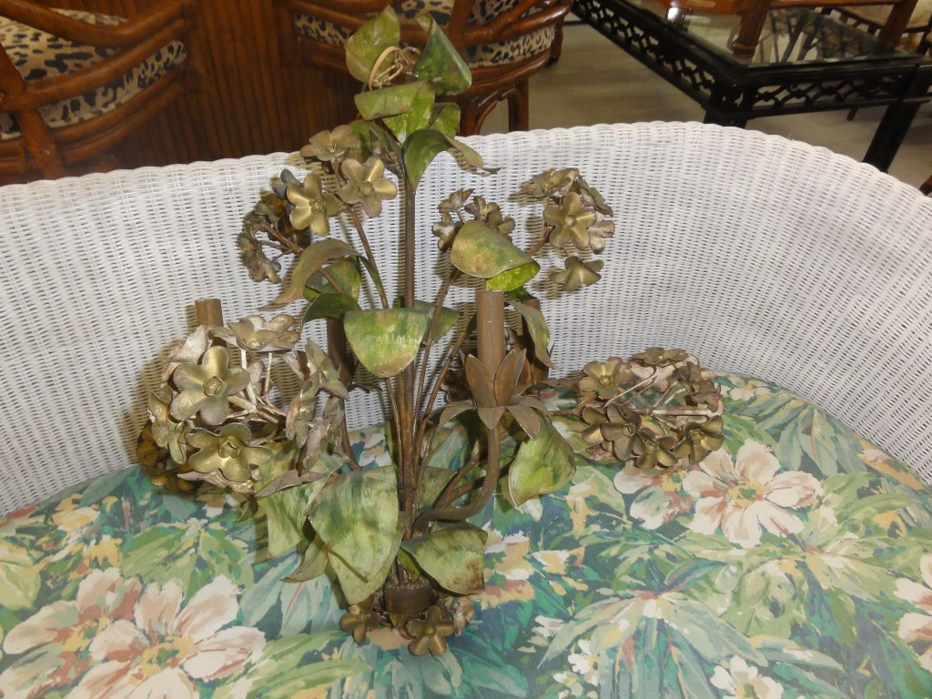 Italian Tole Hydrangea Chandelier - Image 2