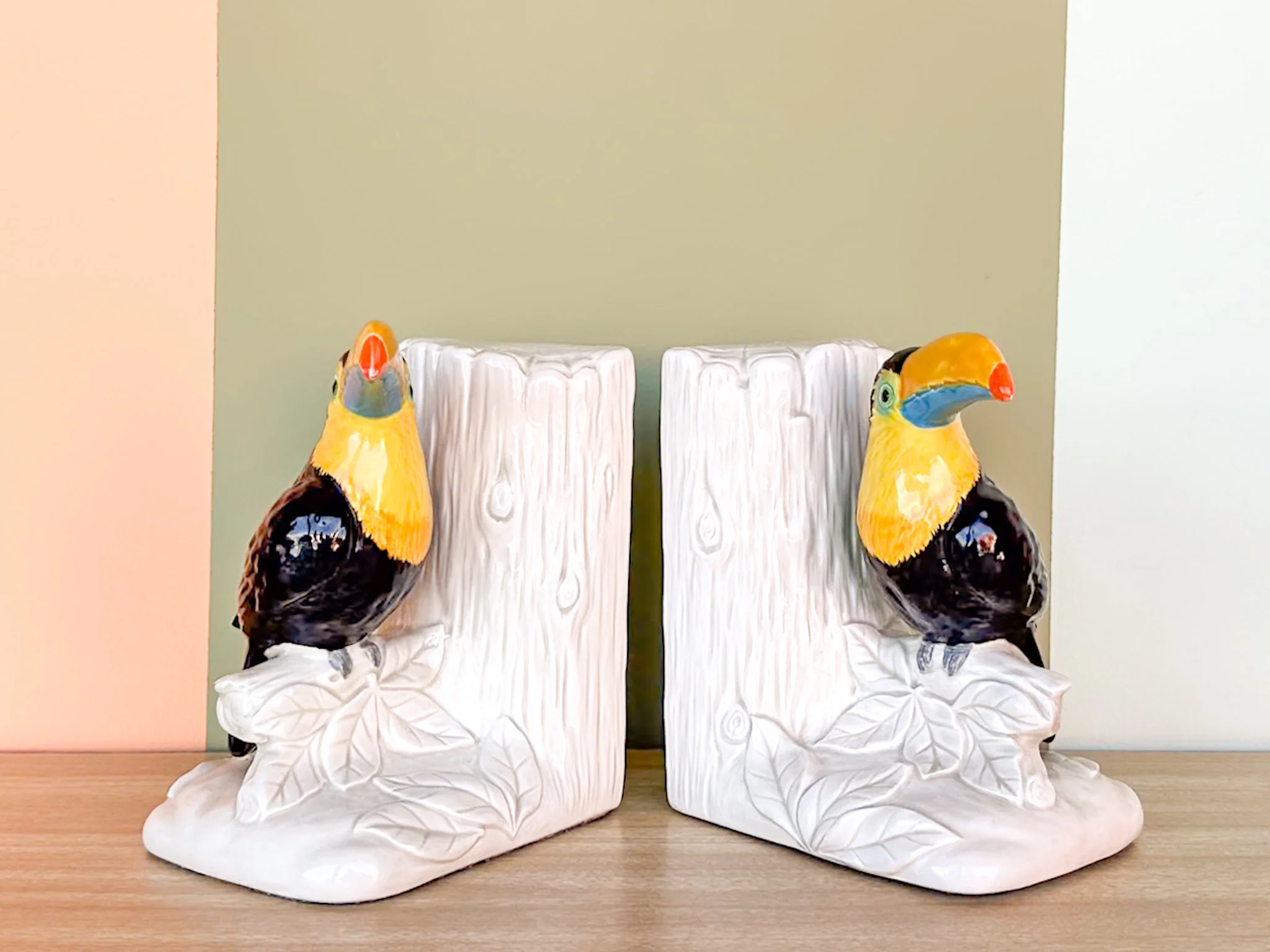 Japanese Ceramic Toucan Bookends - Image 2