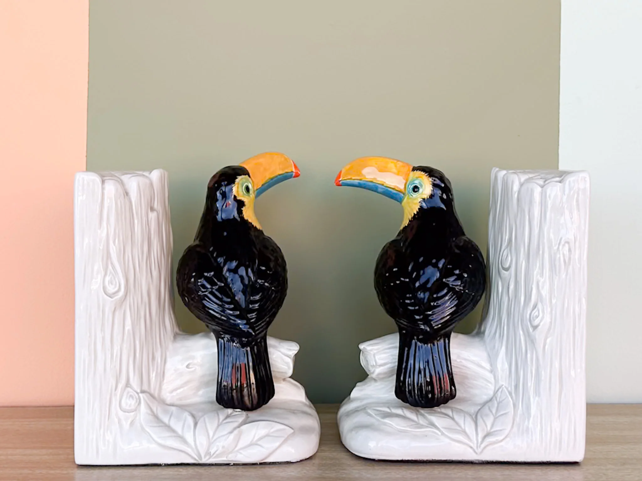 Japanese Ceramic Toucan Bookends - Image 4