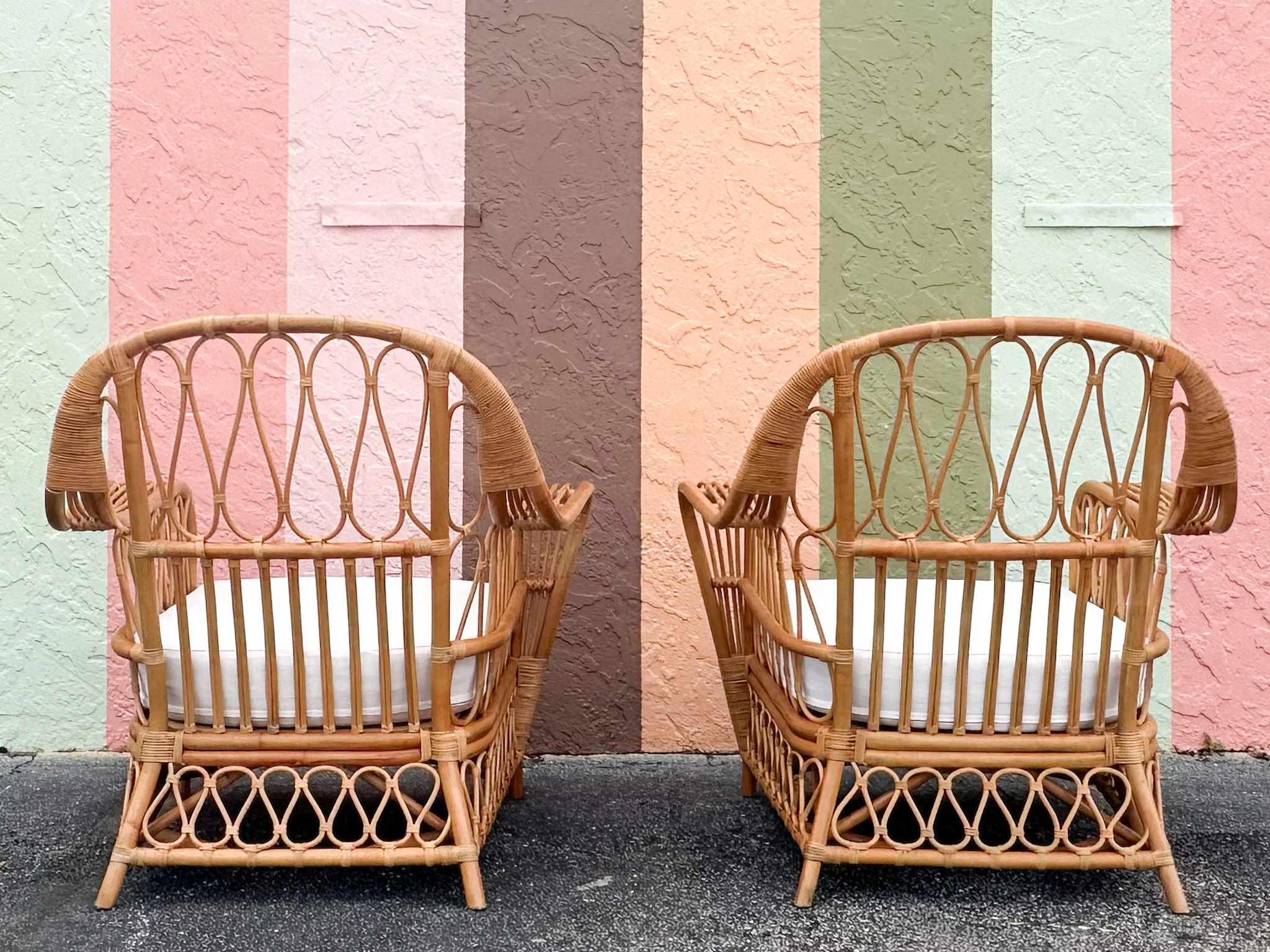 Pair of Kips Bay Show House Rattan Lounge Chairs - Image 10