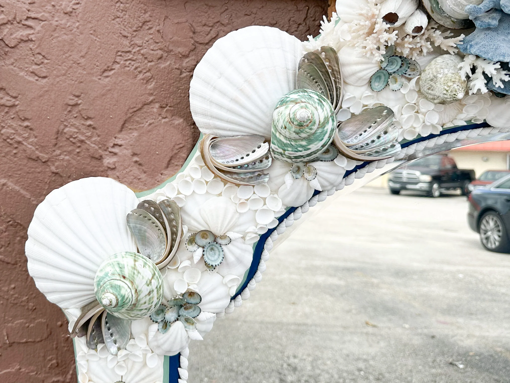 Kips Bay Show House Cobalt and Celadon Custom Shell Mirror - Image 12