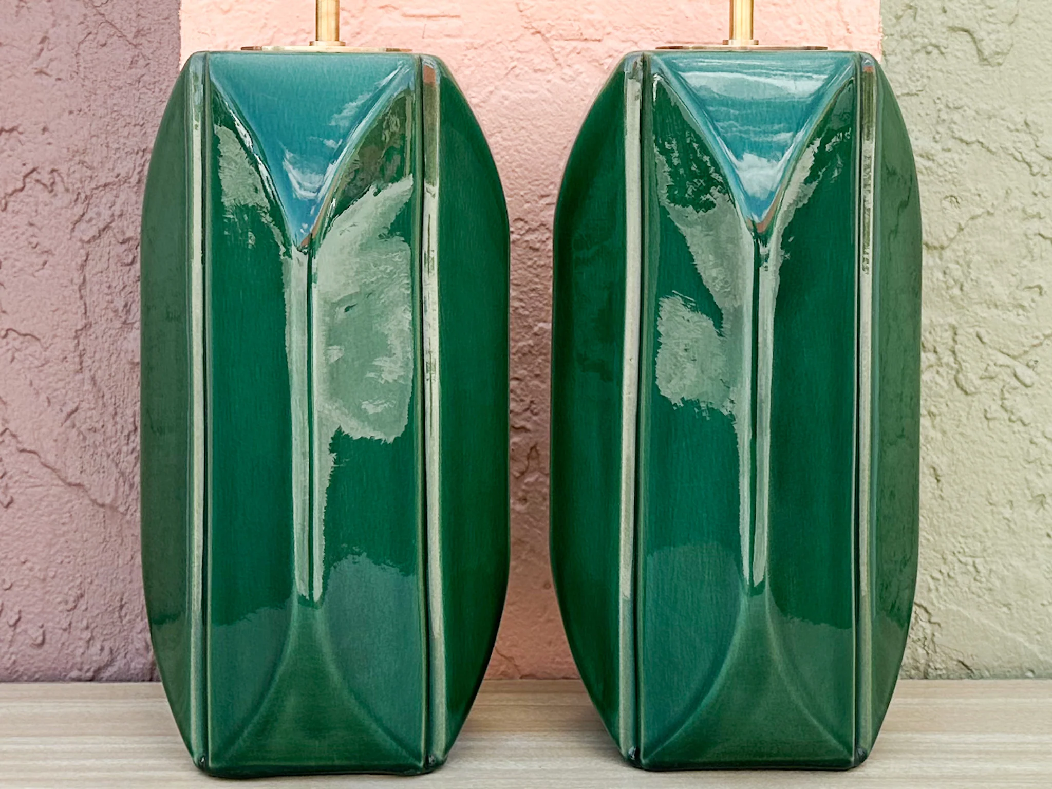 Kips Bay Show House Modern Gorg Green Lamps - Image 6