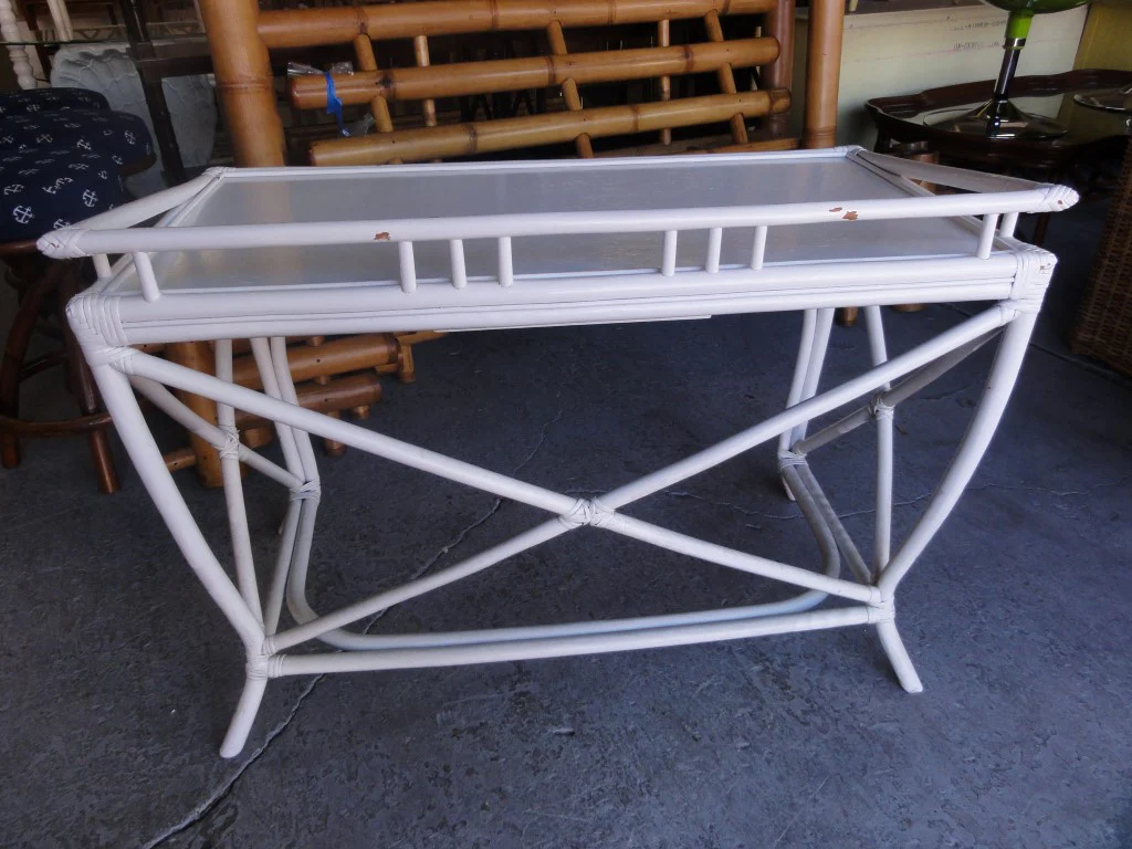 Lacquered Rattan Writing Desk - Image 5