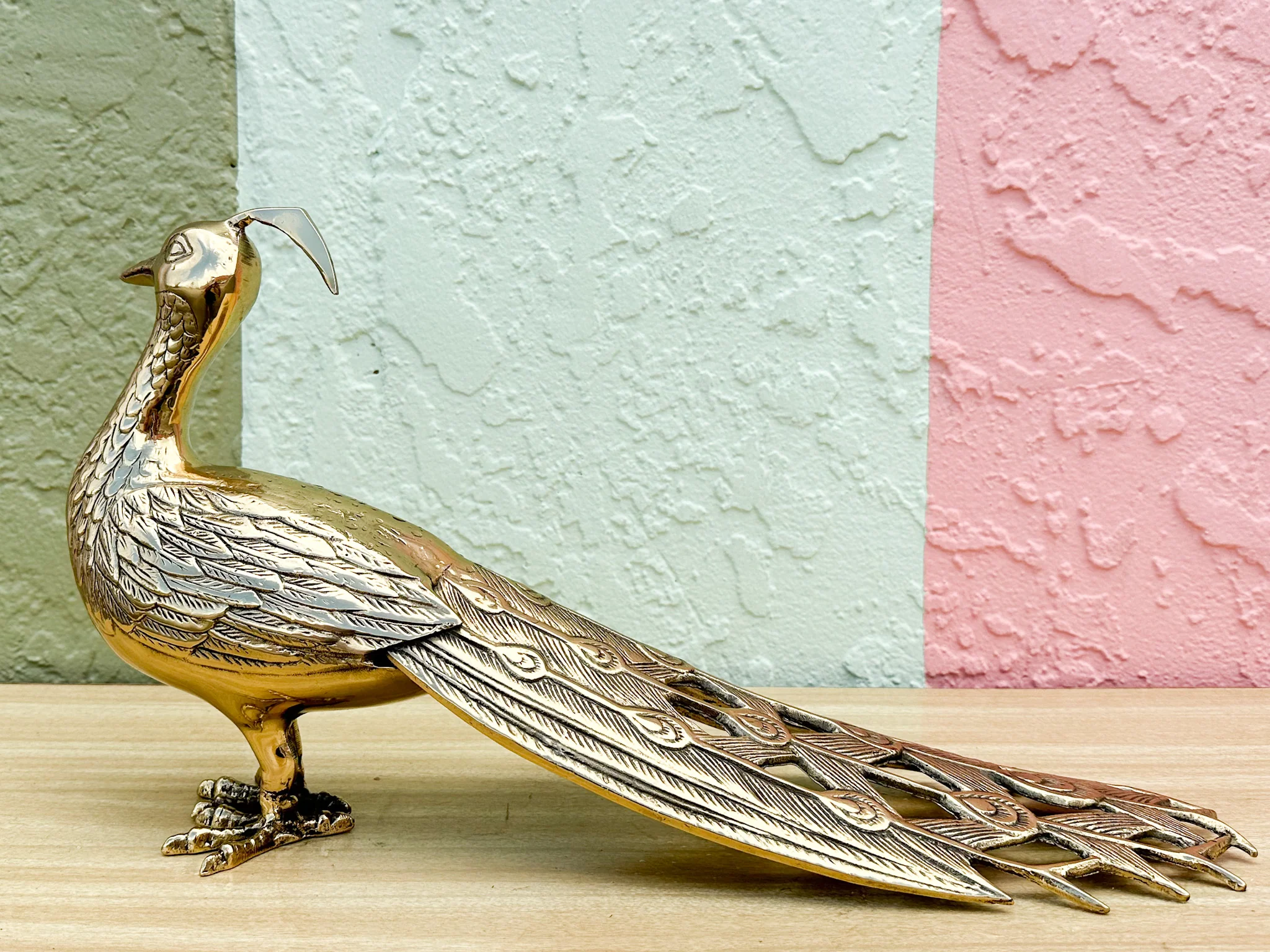 Large Brass Peacock - Image 4