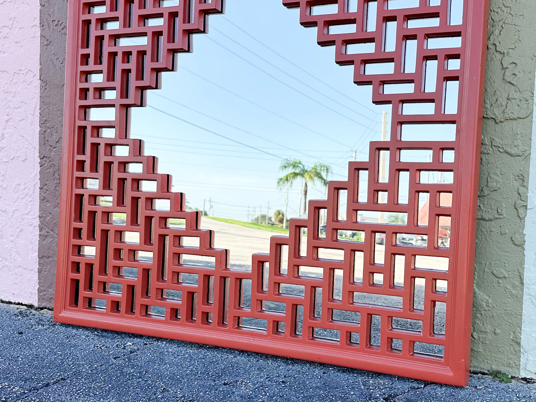 Large Fab Coral Fretwork Mirror - Image 4
