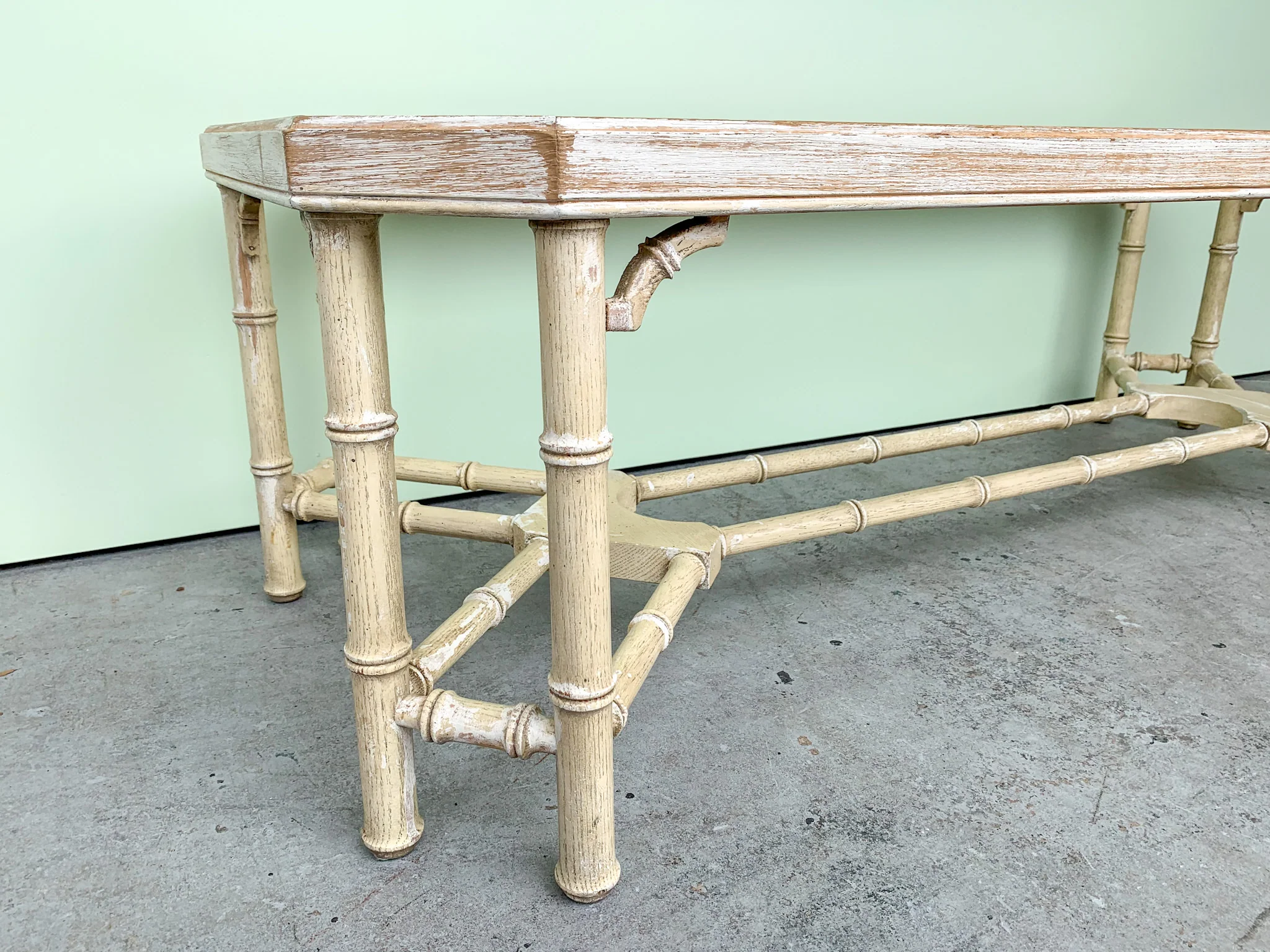 Large Faux Bamboo Coffee Table - Image 2