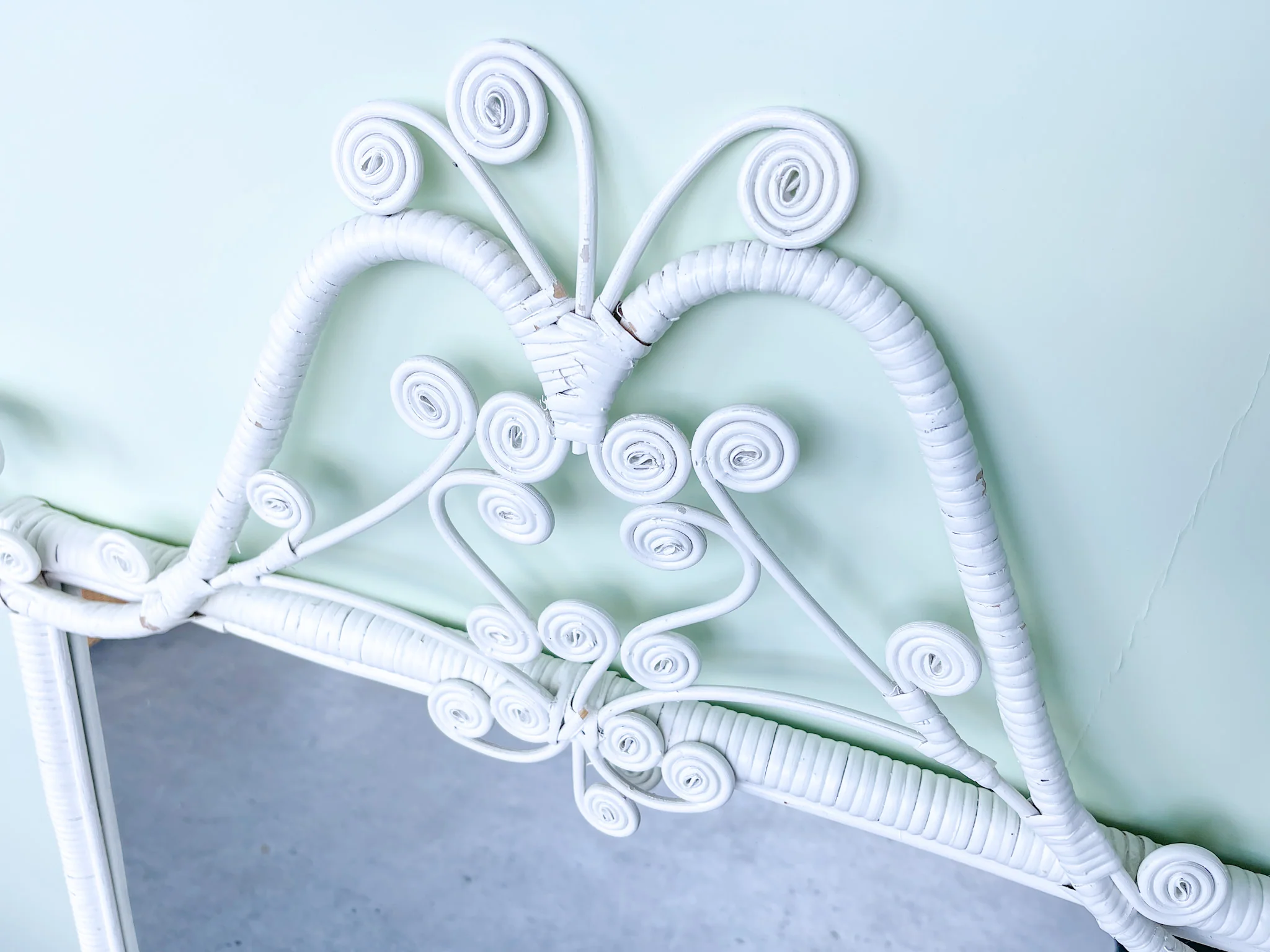 Large Fiddlehead Rattan Mirror - Image 2