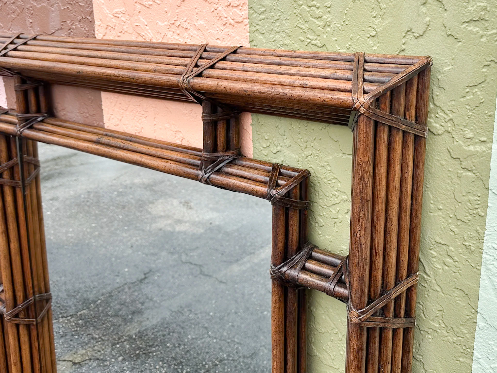 Large Henrendon Island Style Rattan Mirror - Image 6
