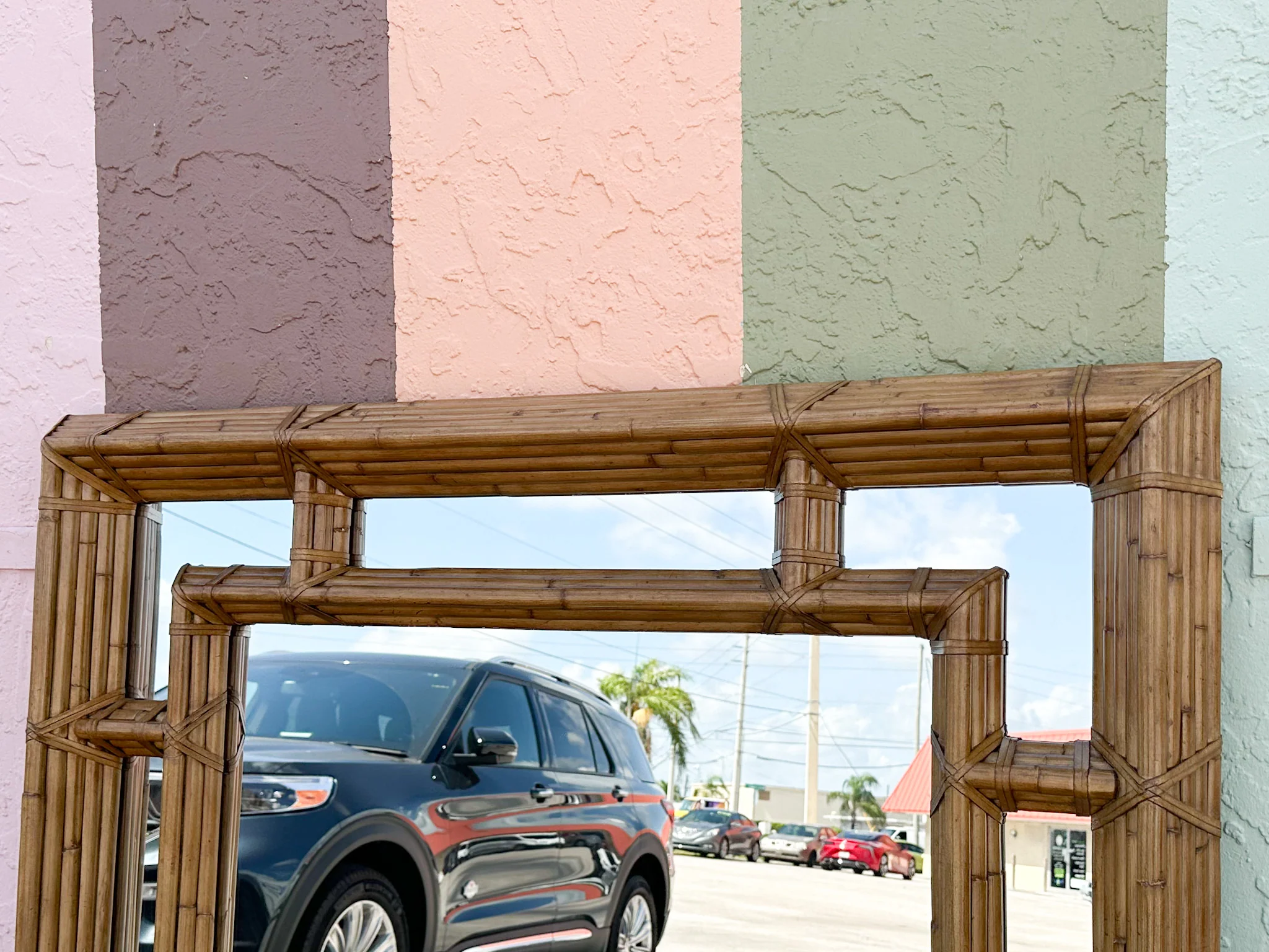 Large Kreiss Rattan Mirror - Image 3