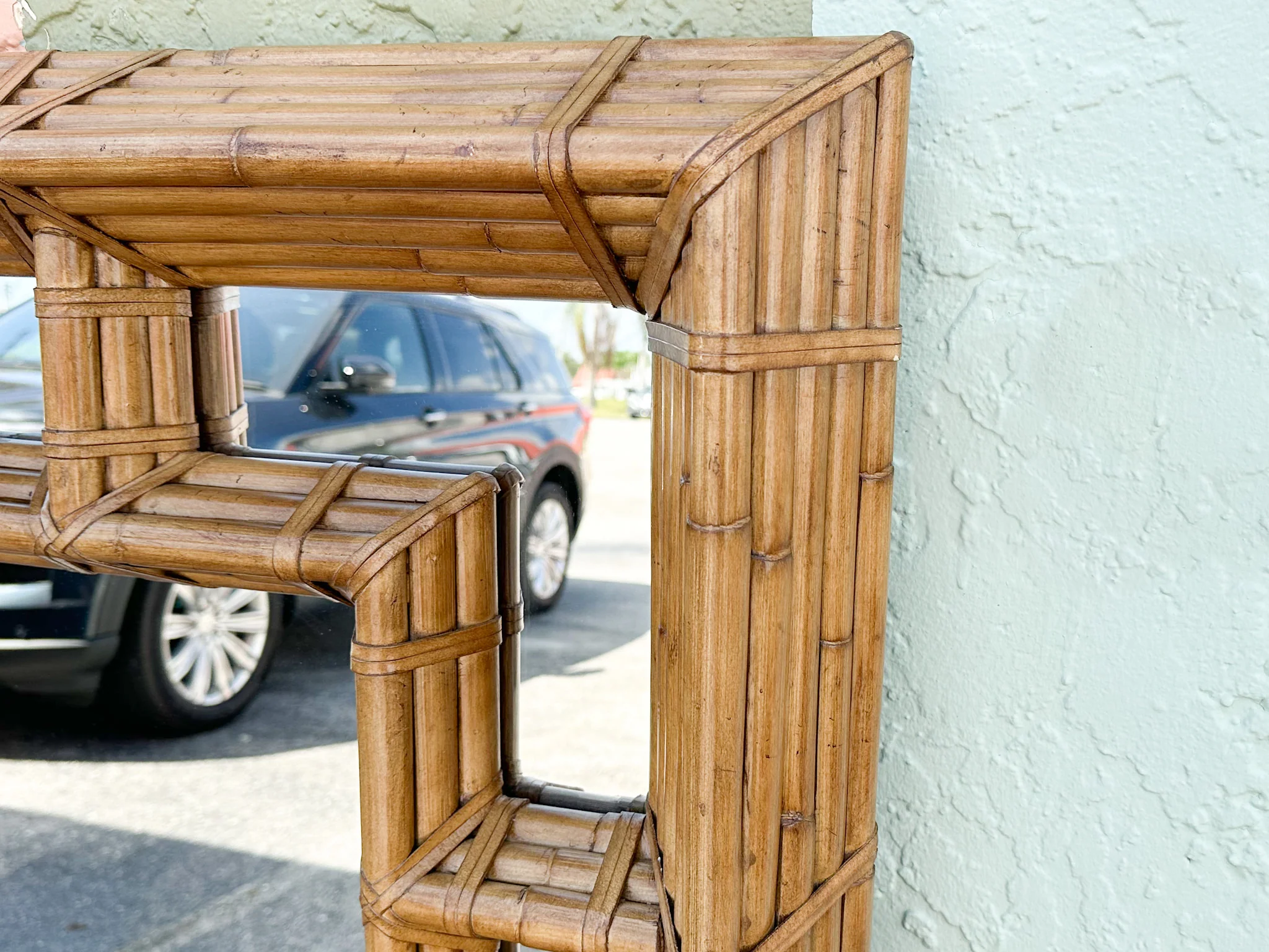 Large Kreiss Rattan Mirror - Image 4