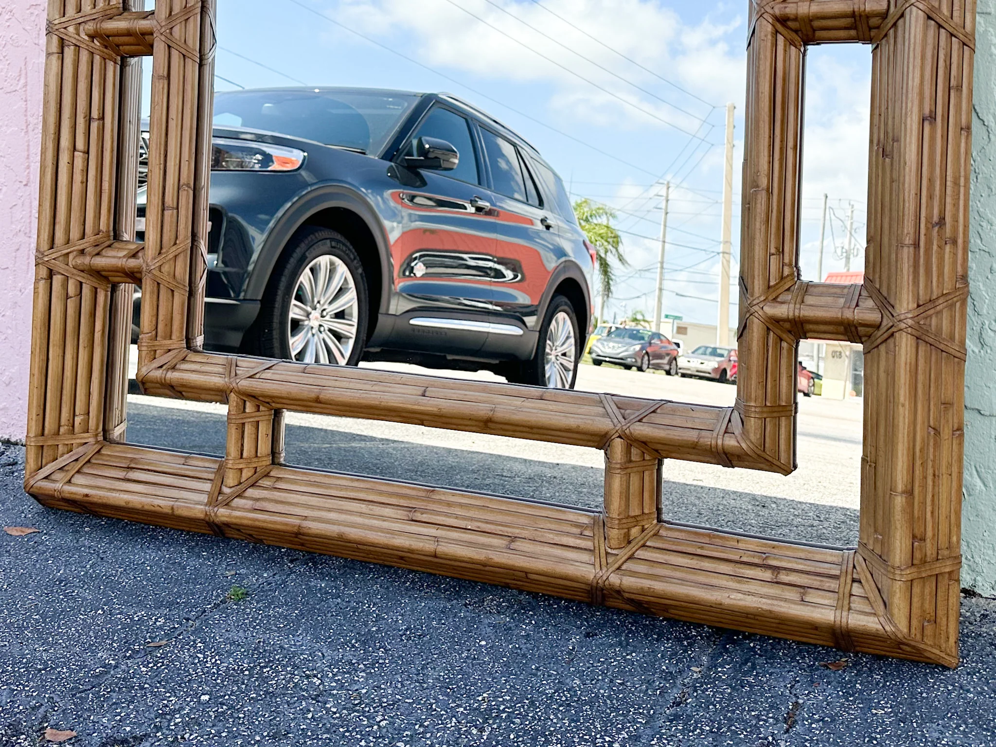 Large Kreiss Rattan Mirror - Image 5