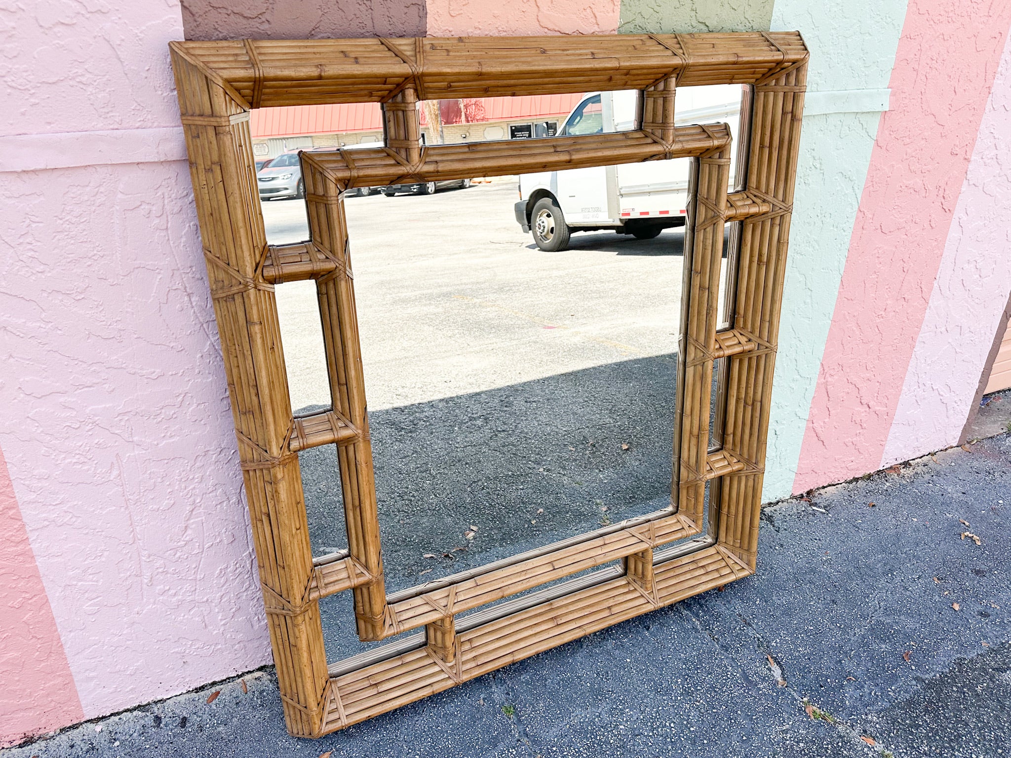 Large Kreiss Rattan Mirror - Image 7