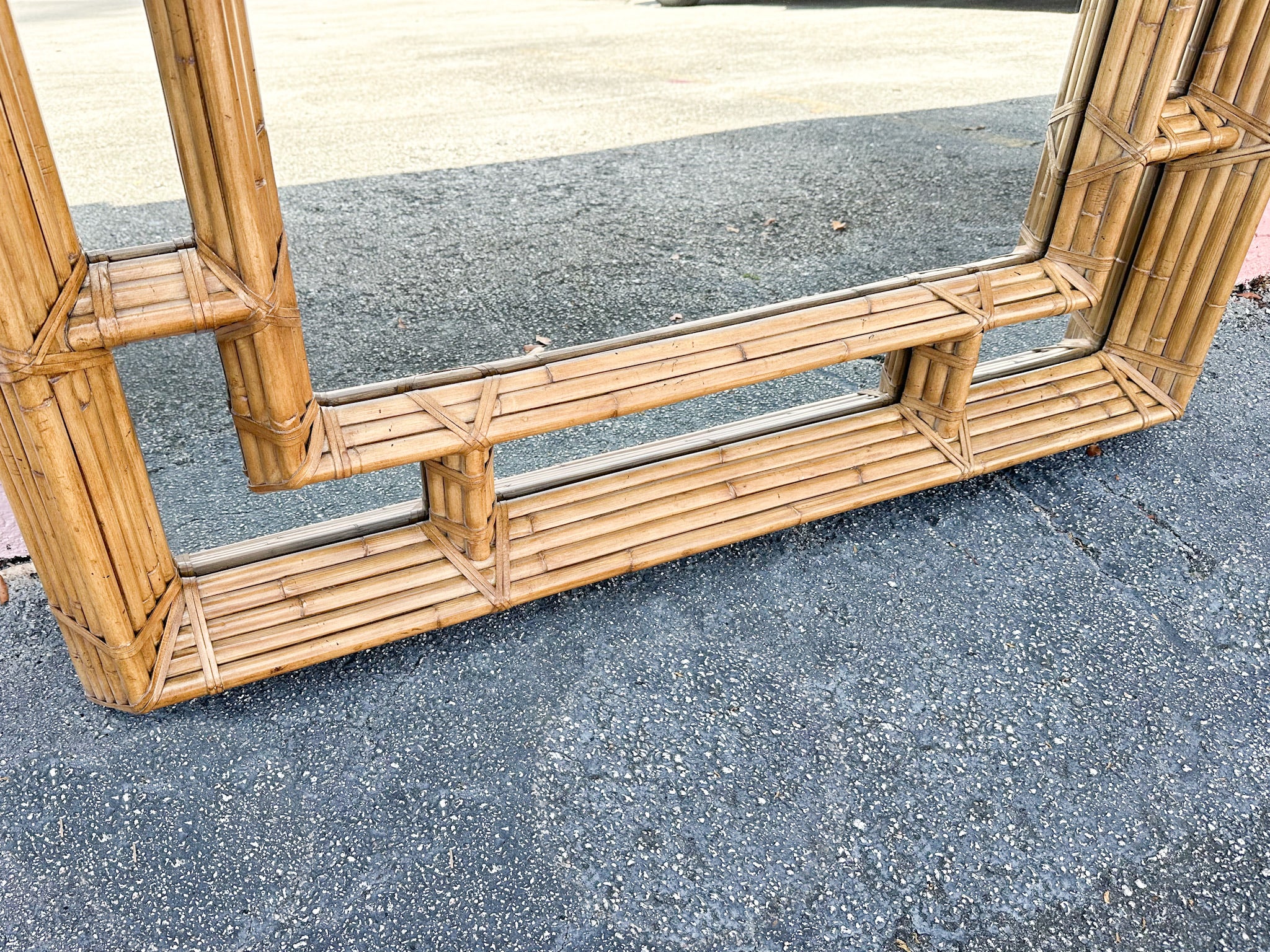 Large Kreiss Rattan Mirror - Image 8