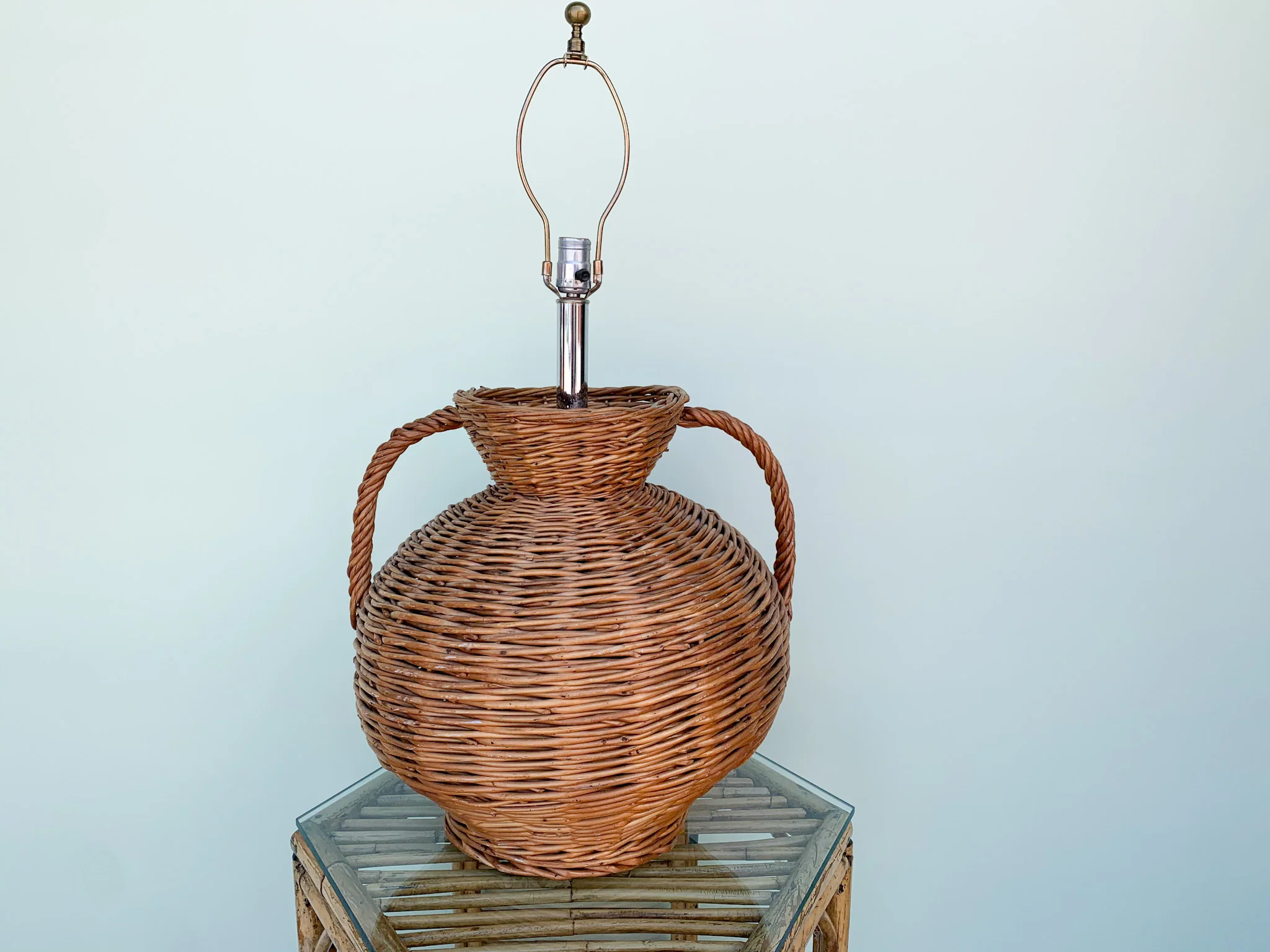 Large Island Style Basket Lamp