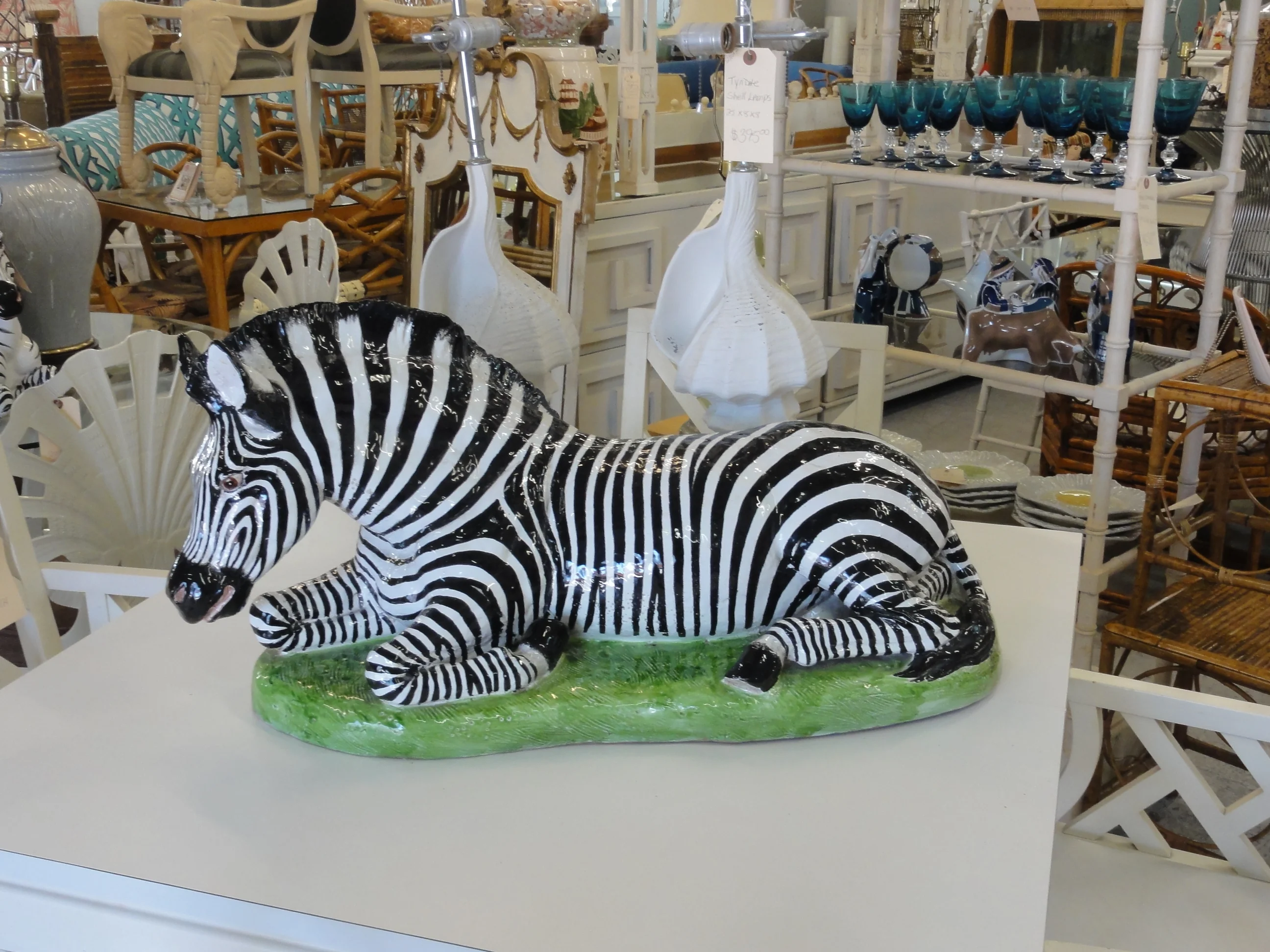 Large Italian Terracotta Zebra on Grass - Image 9