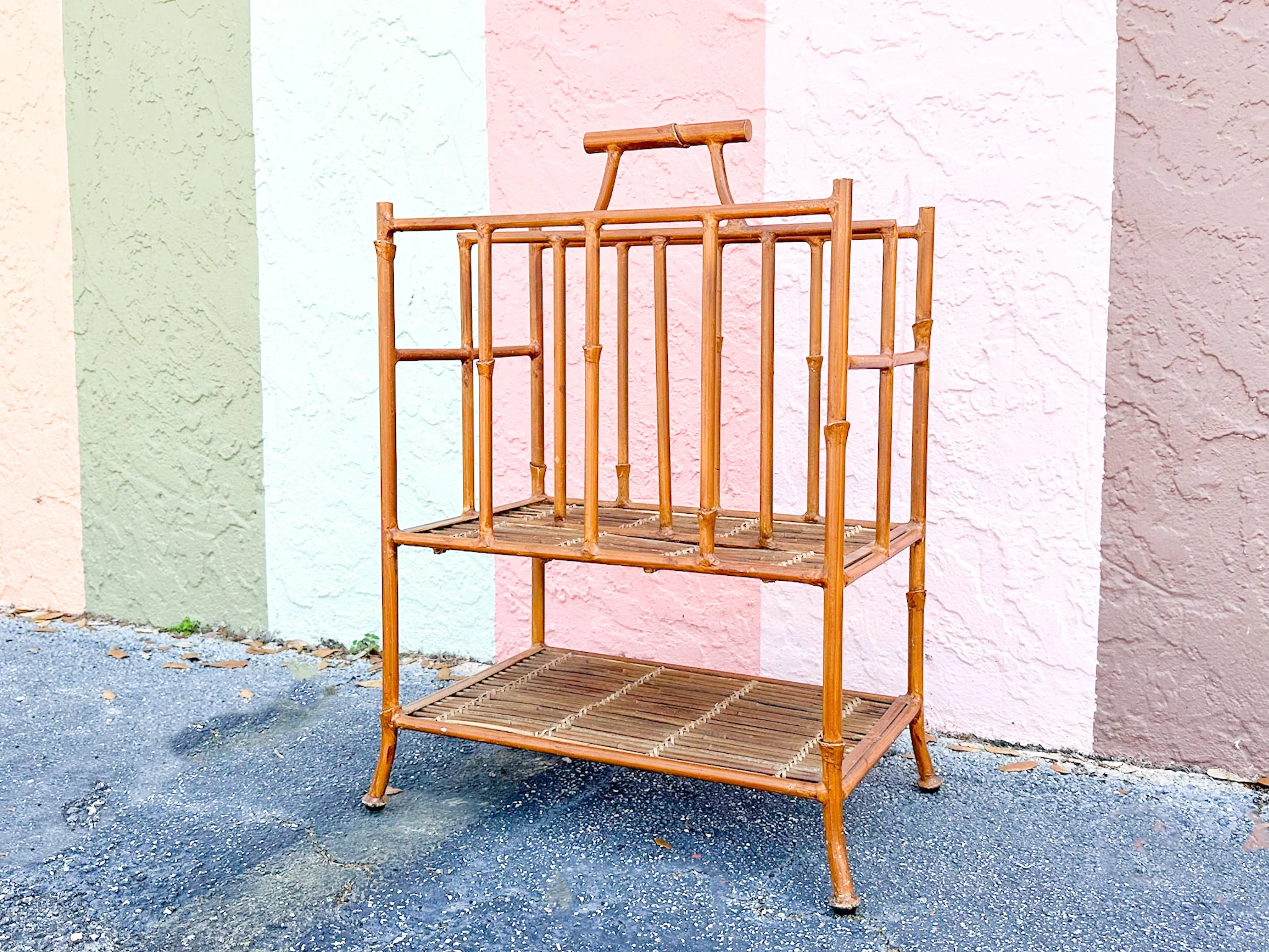 Large Metal Faux Bamboo Magazine Rack - Image 7