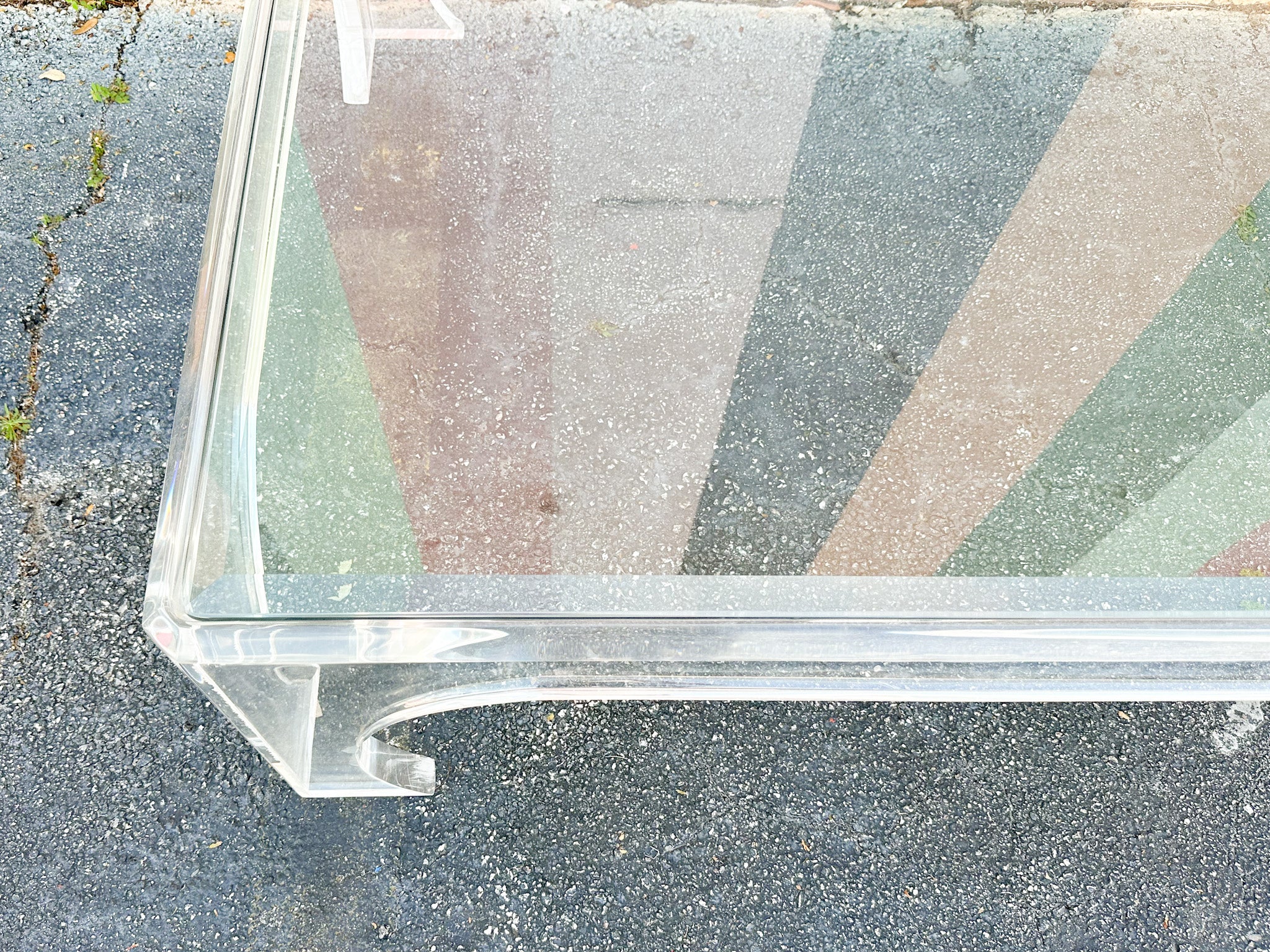 Large Modern Glam Lucite Coffee Table - Image 2