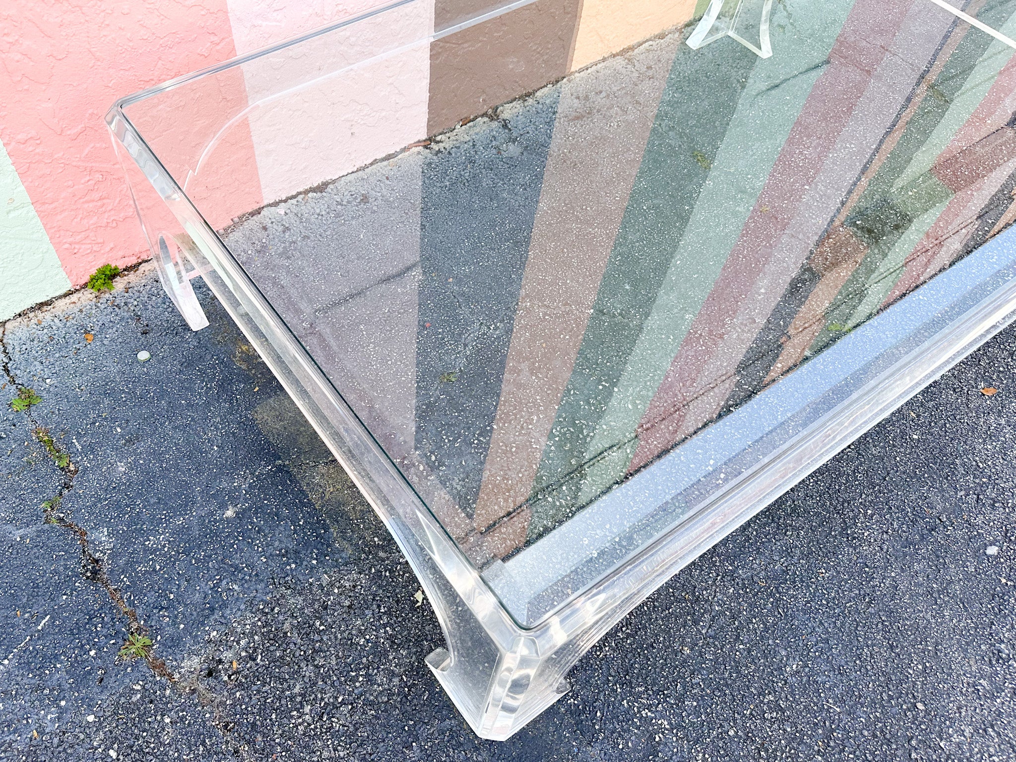 Large Modern Glam Lucite Coffee Table - Image 7