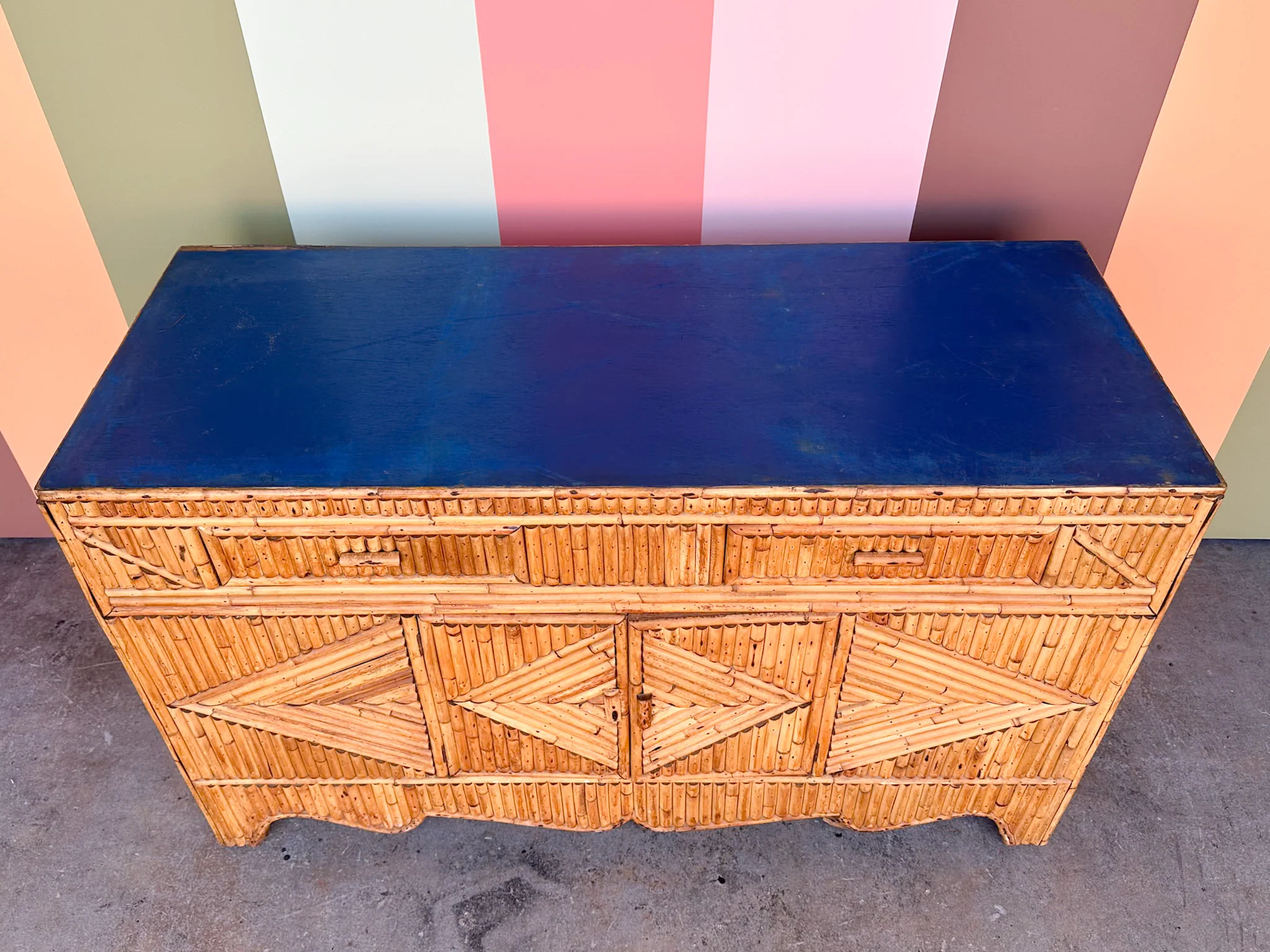 Large Old Florida Style Bamboo Fish Tank Bar - Image 7