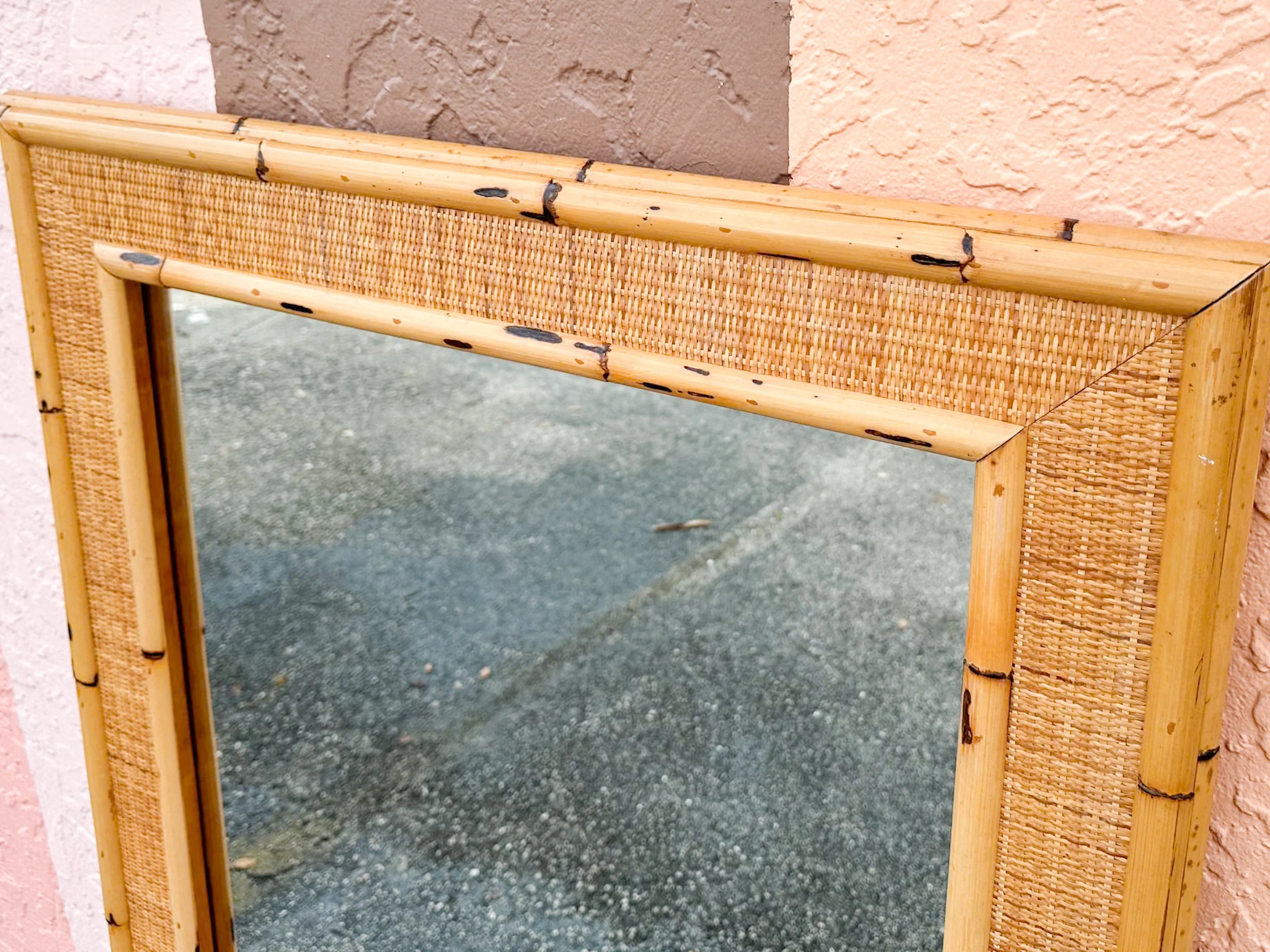 Large Rattan and Seagrass Mirror - Image 3