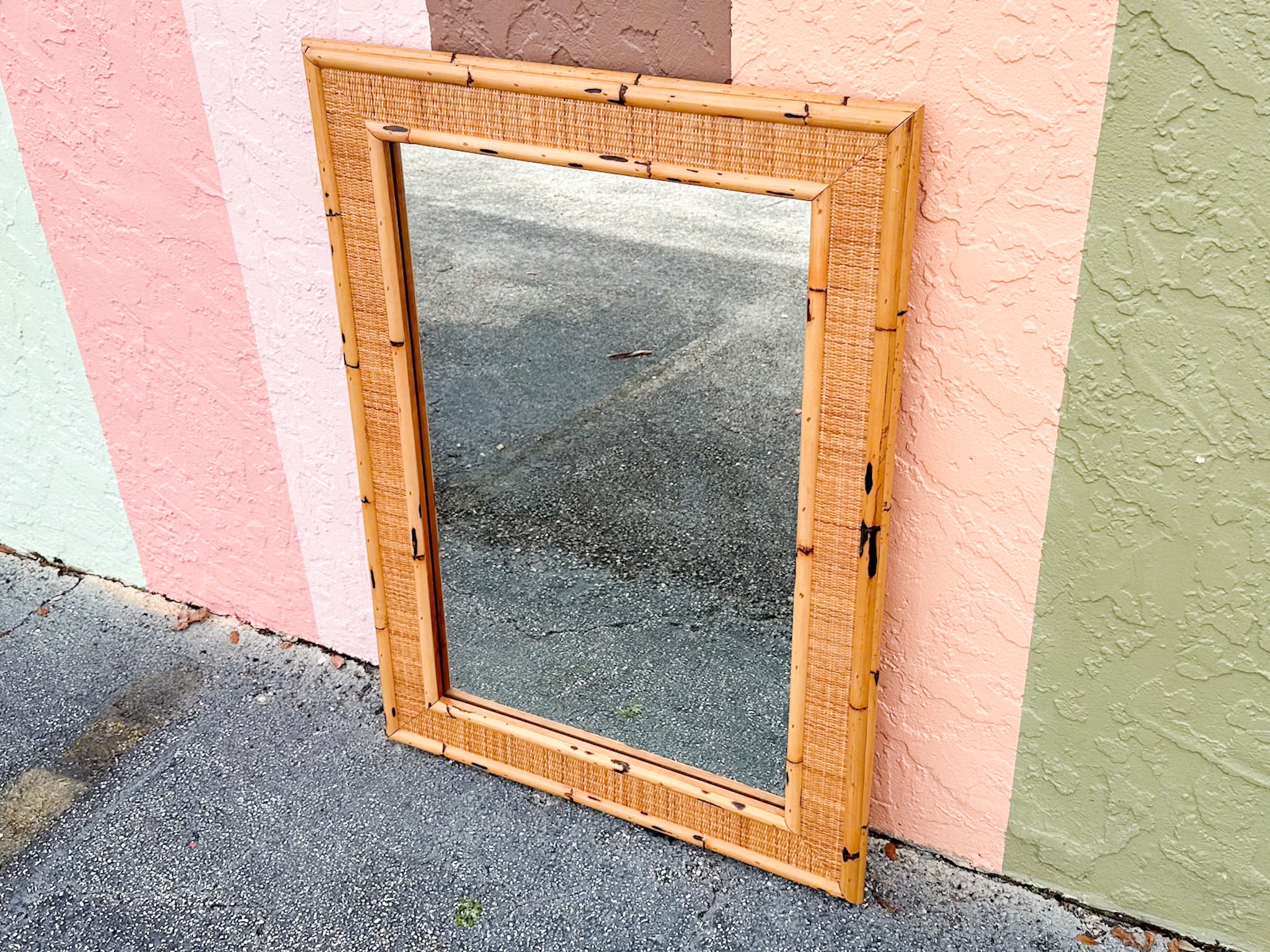 Large Rattan and Seagrass Mirror - Image 5