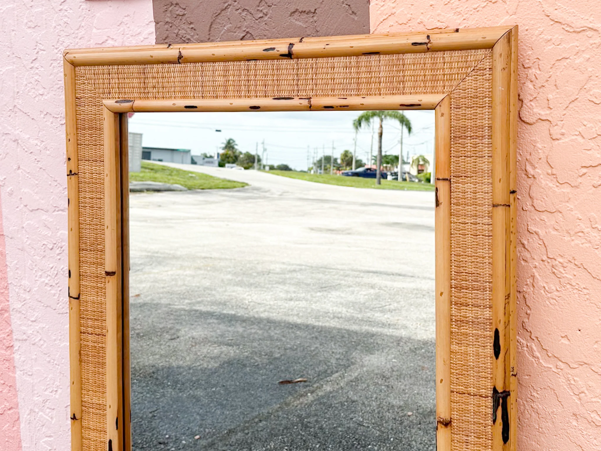 Large Rattan and Seagrass Mirror - Image 6