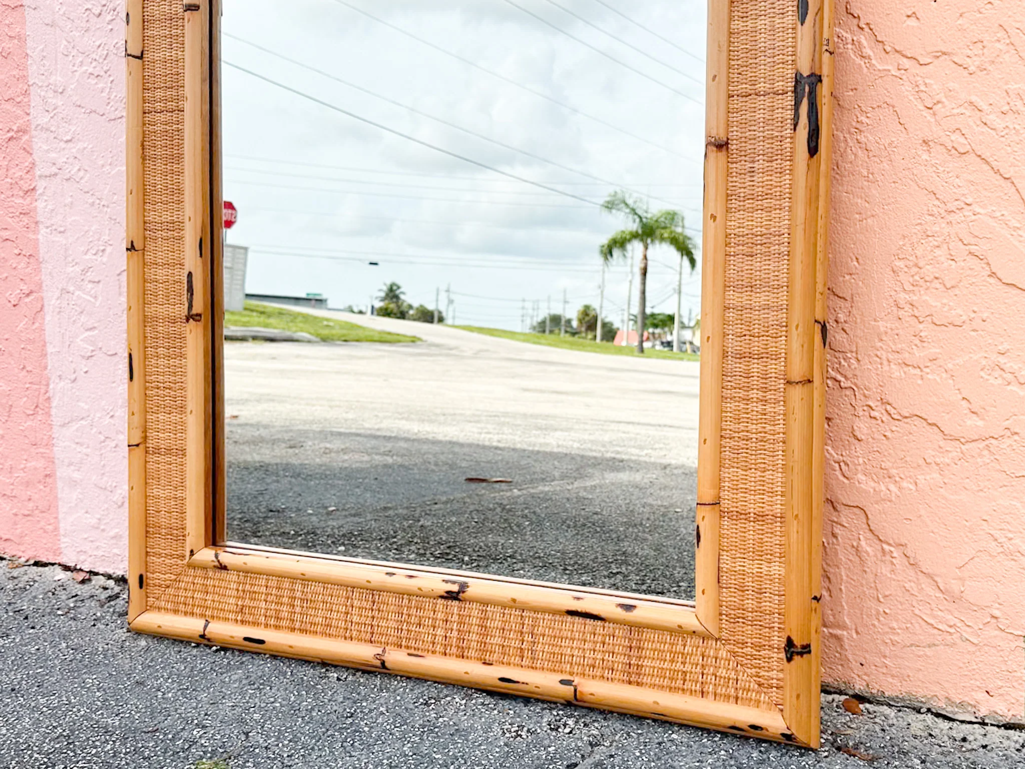 Large Rattan and Seagrass Mirror - Image 7
