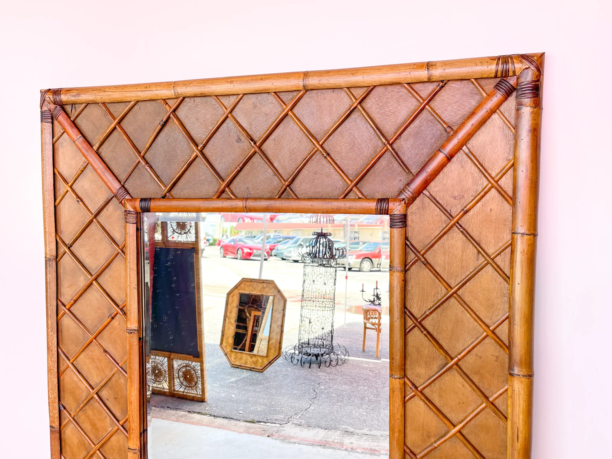 Large Island Chic Bamboo Mirror - Image 2