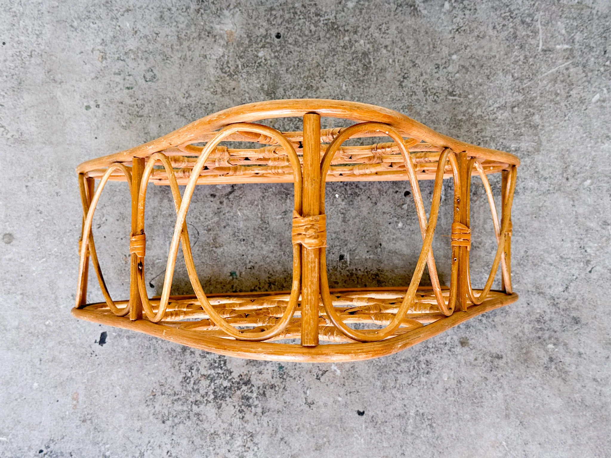 Large Triangle Rattan Wine Rack - Image 5