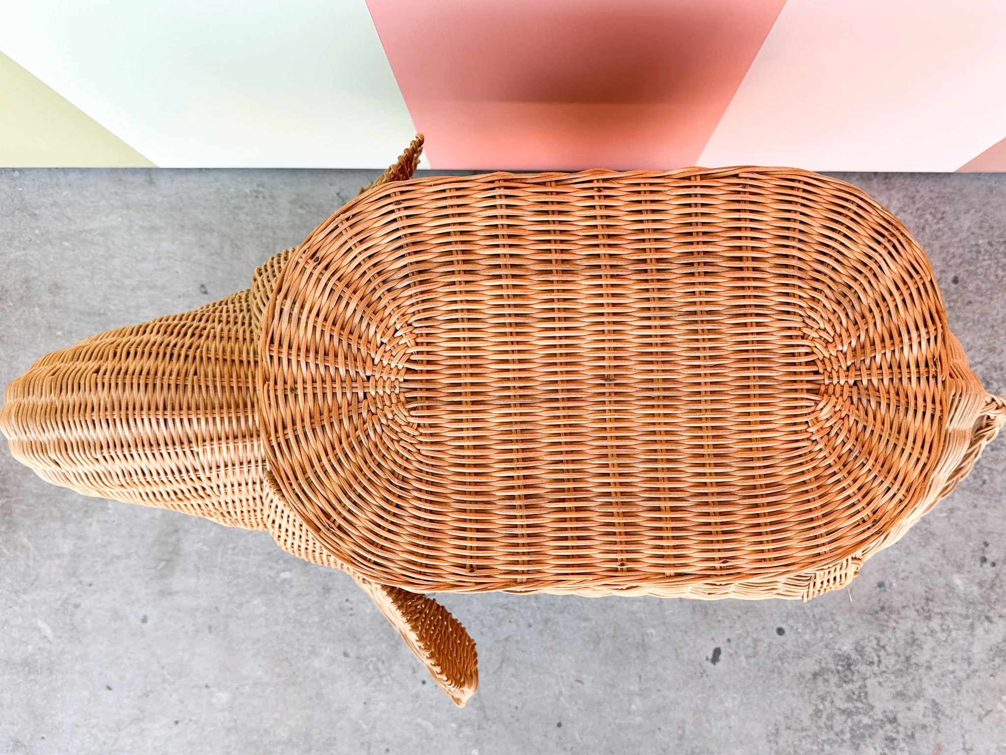 Large Wicker Elephant Garden Seat - Image 5