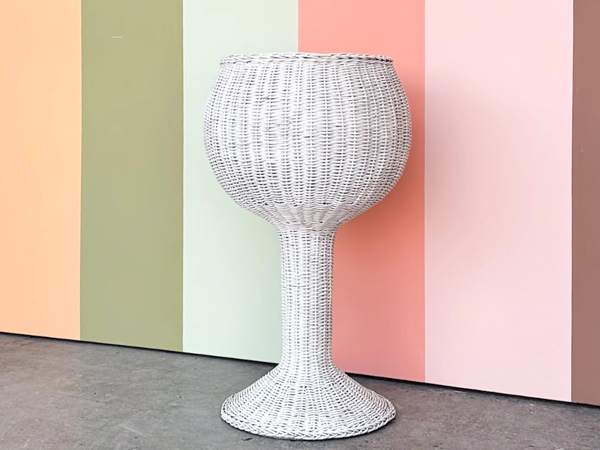 Large Wicker Plant Stand - Image 2