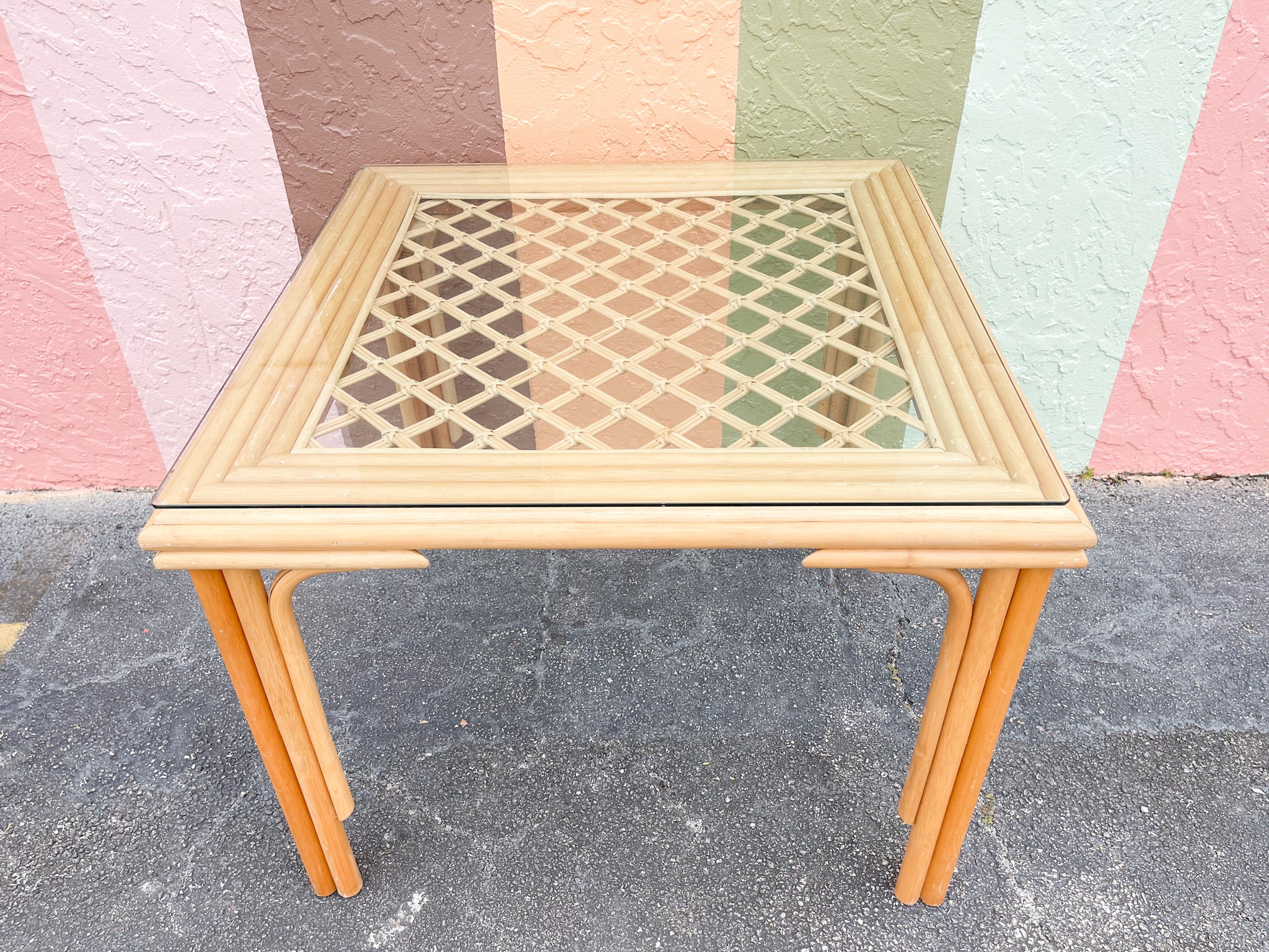 Lattice Love Honey Rattan Dining Table Set - Image 4