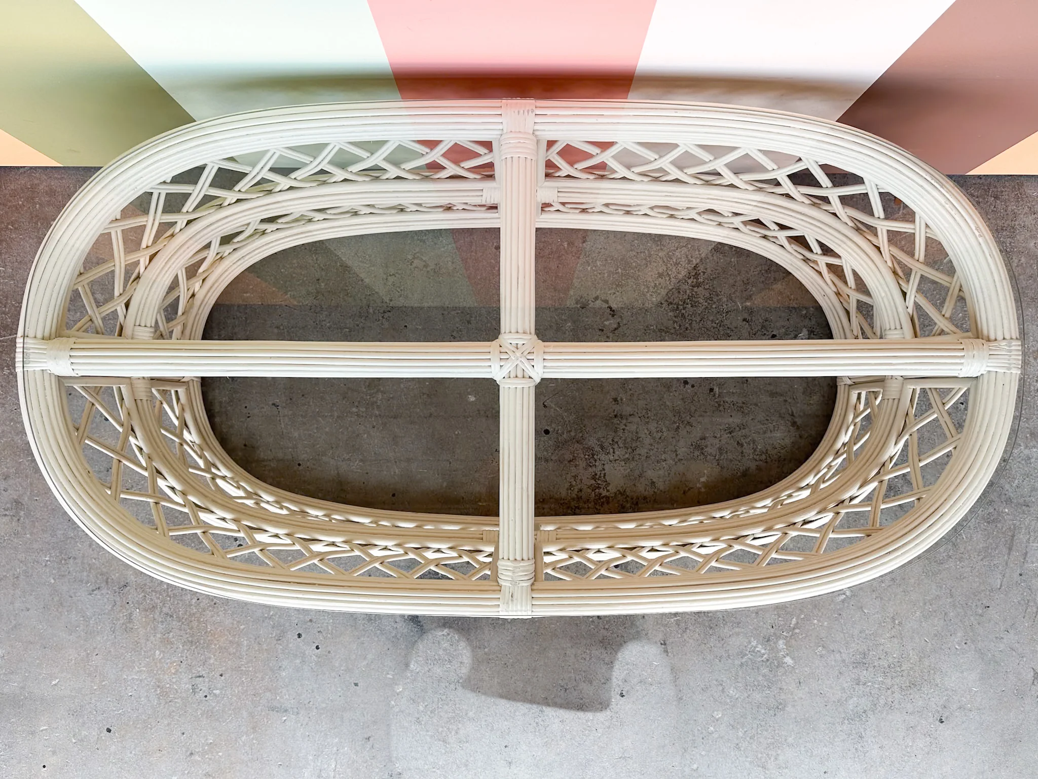 Lattice Rattan Coffee Table - Image 3