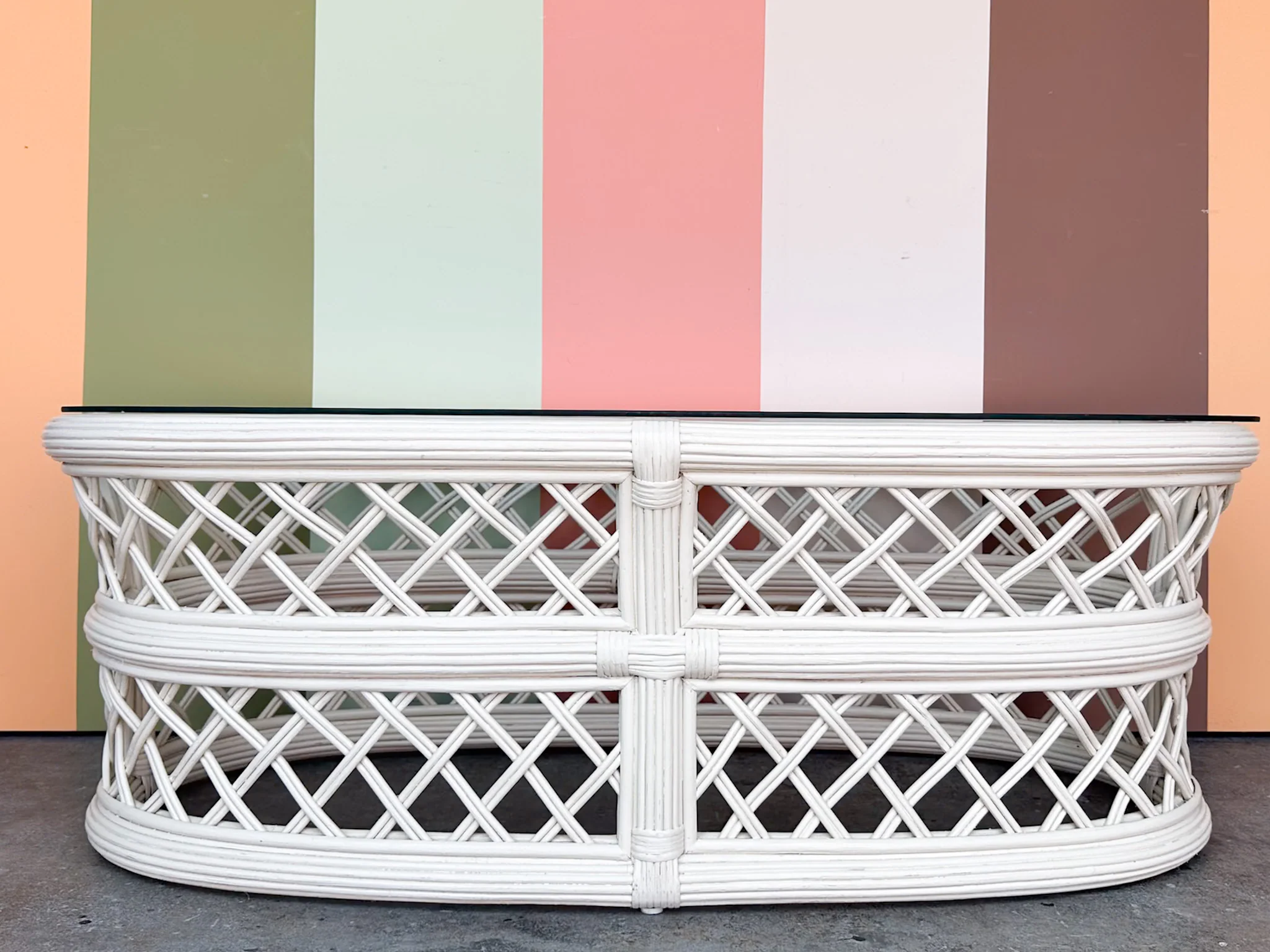 Lattice Rattan Coffee Table - Image 5