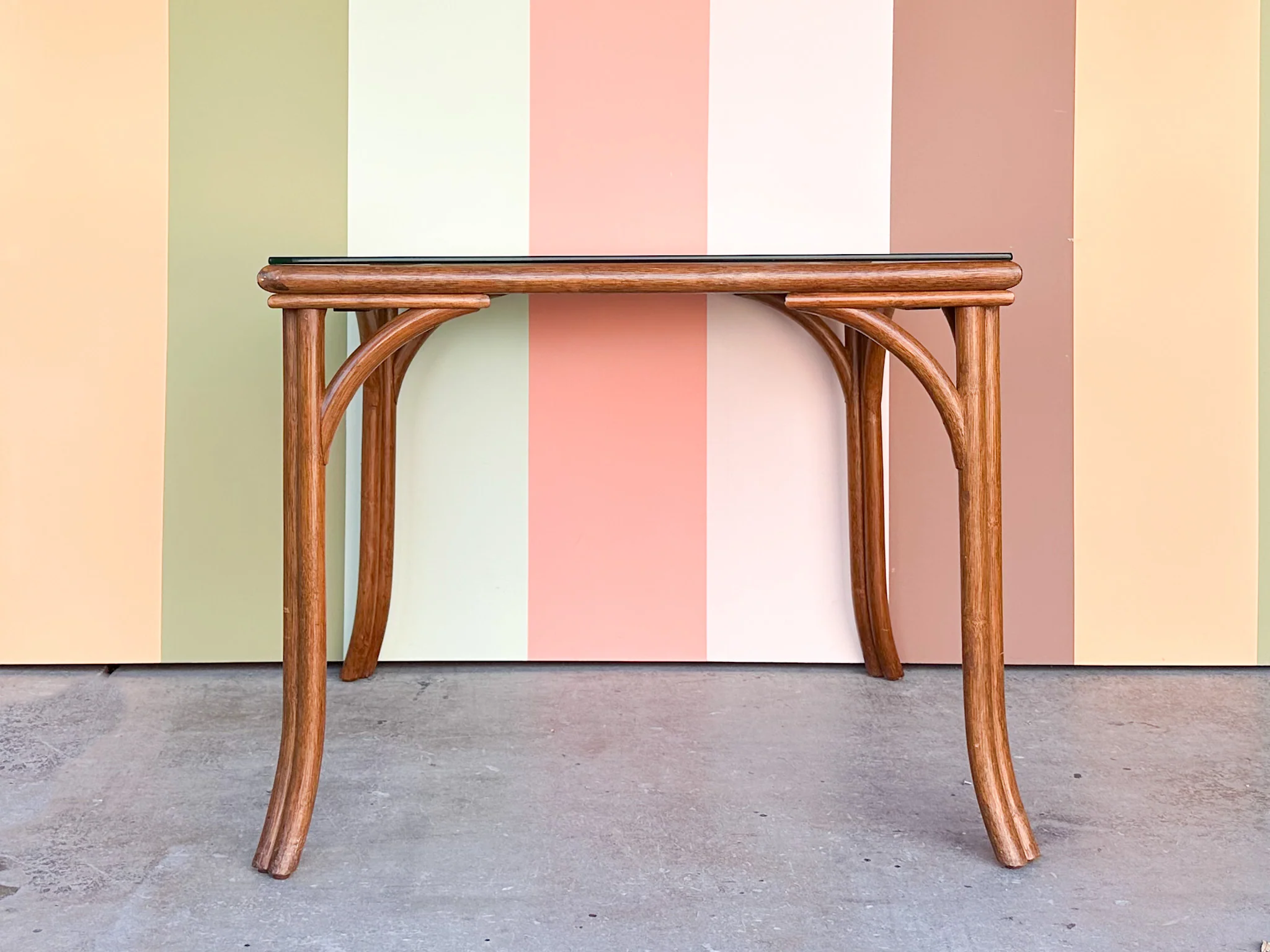 Lattice Rattan Game Table and Chairs - Image 2