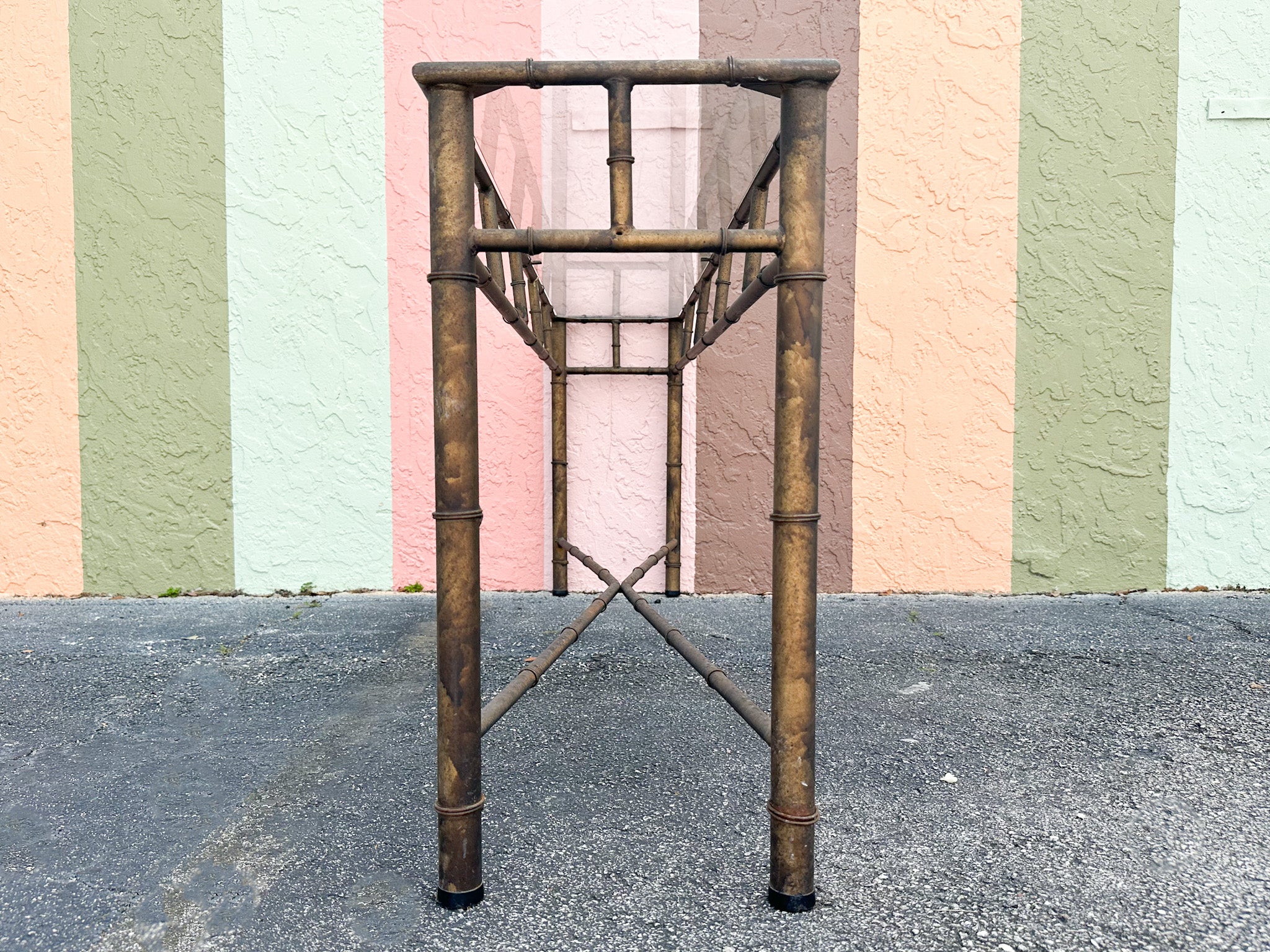 Long Regency Style Faux Bamboo Console - Image 6