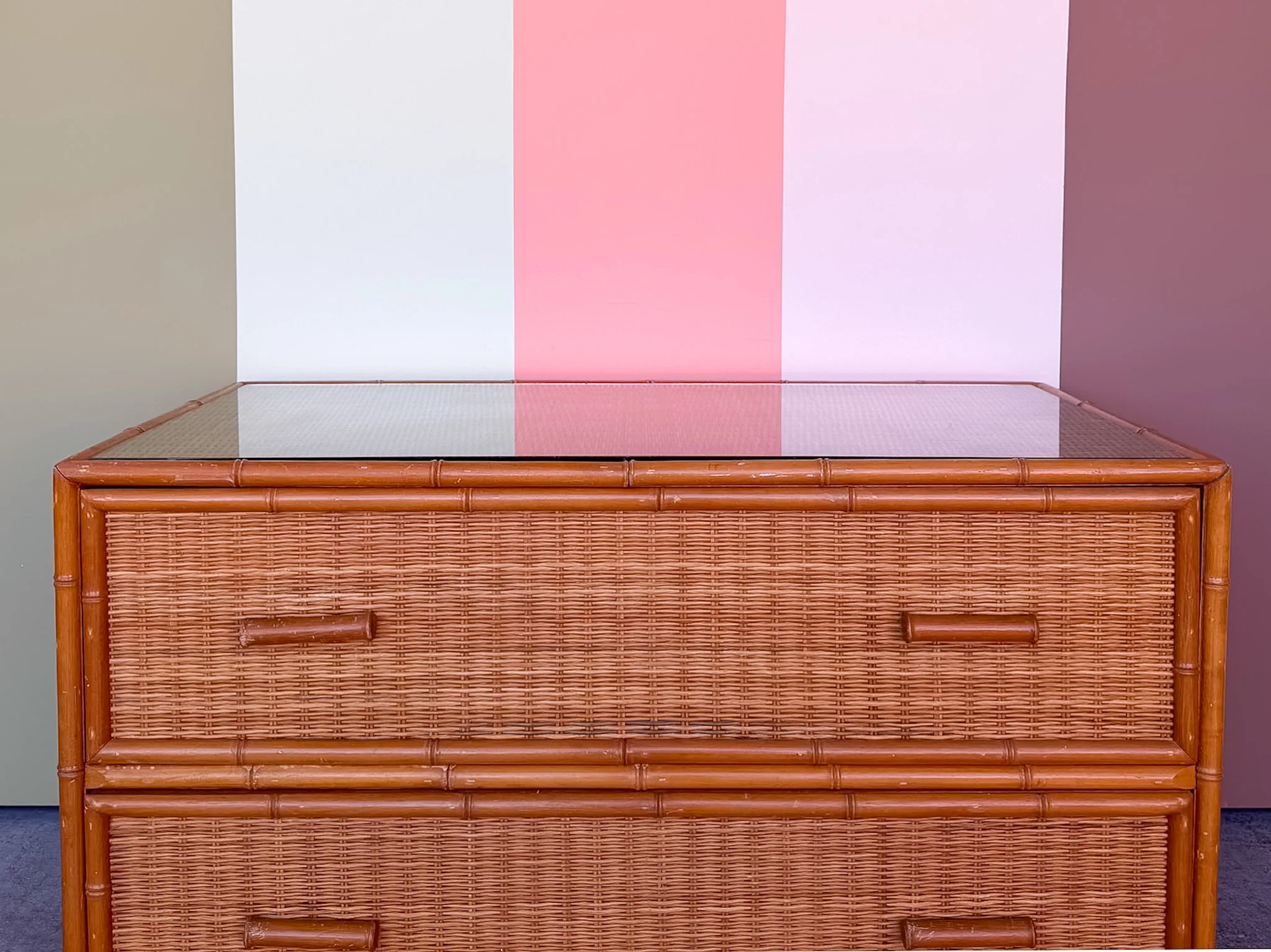 Low Slung Coastal Rattan Chest - Image 3