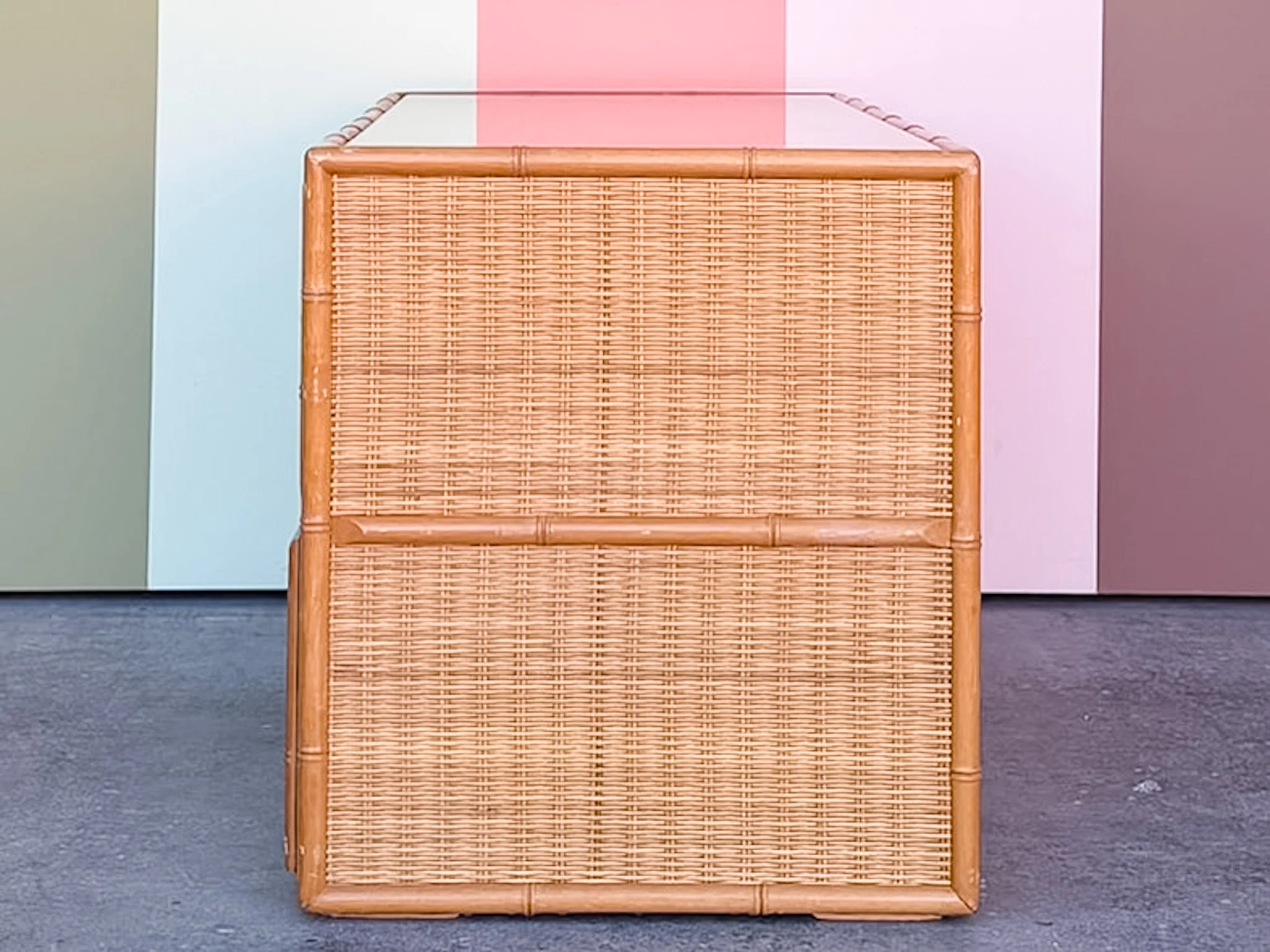 Low Slung Coastal Rattan Chest - Image 6