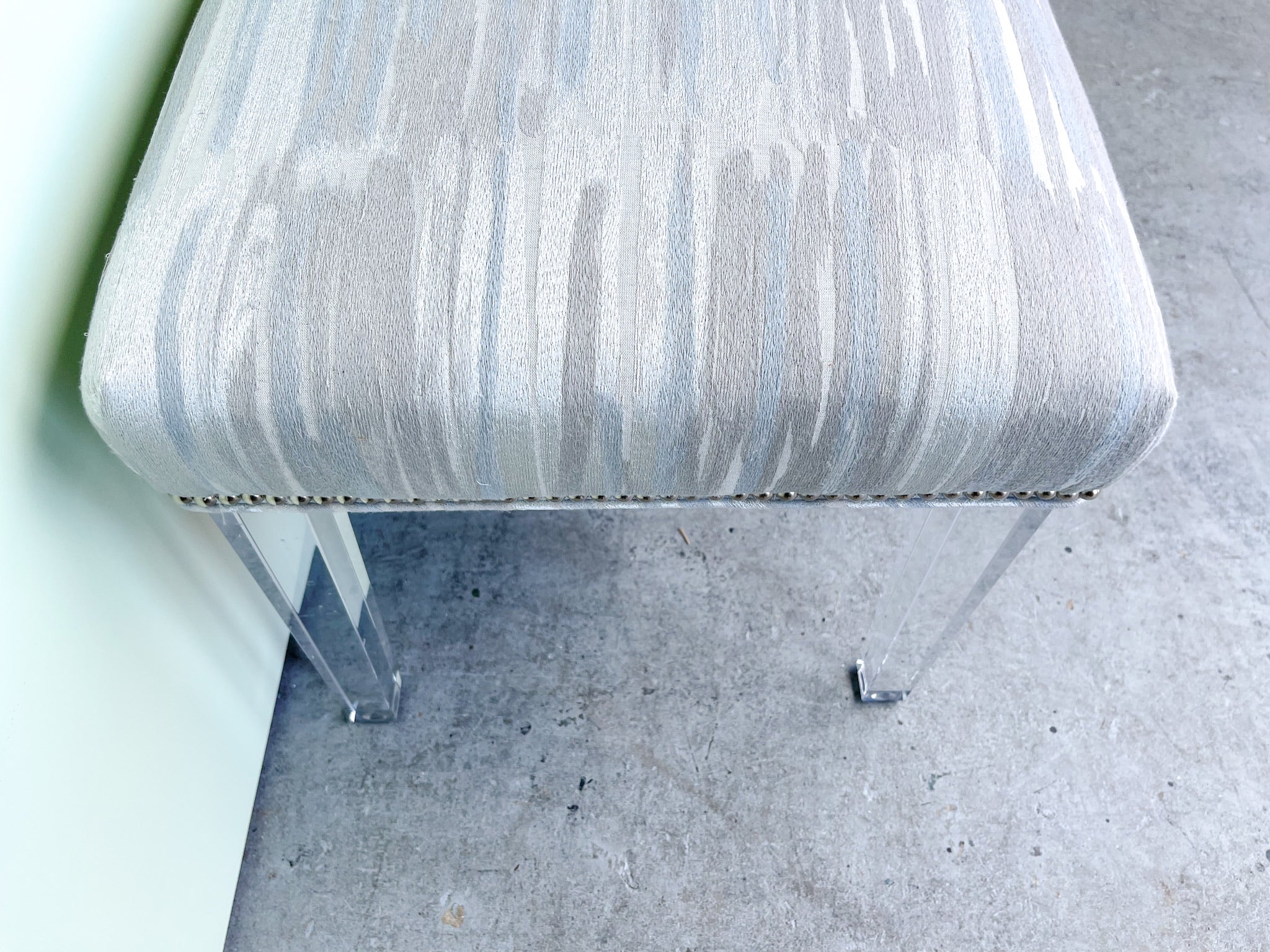 Lucite Upholstered Bench - Image 2