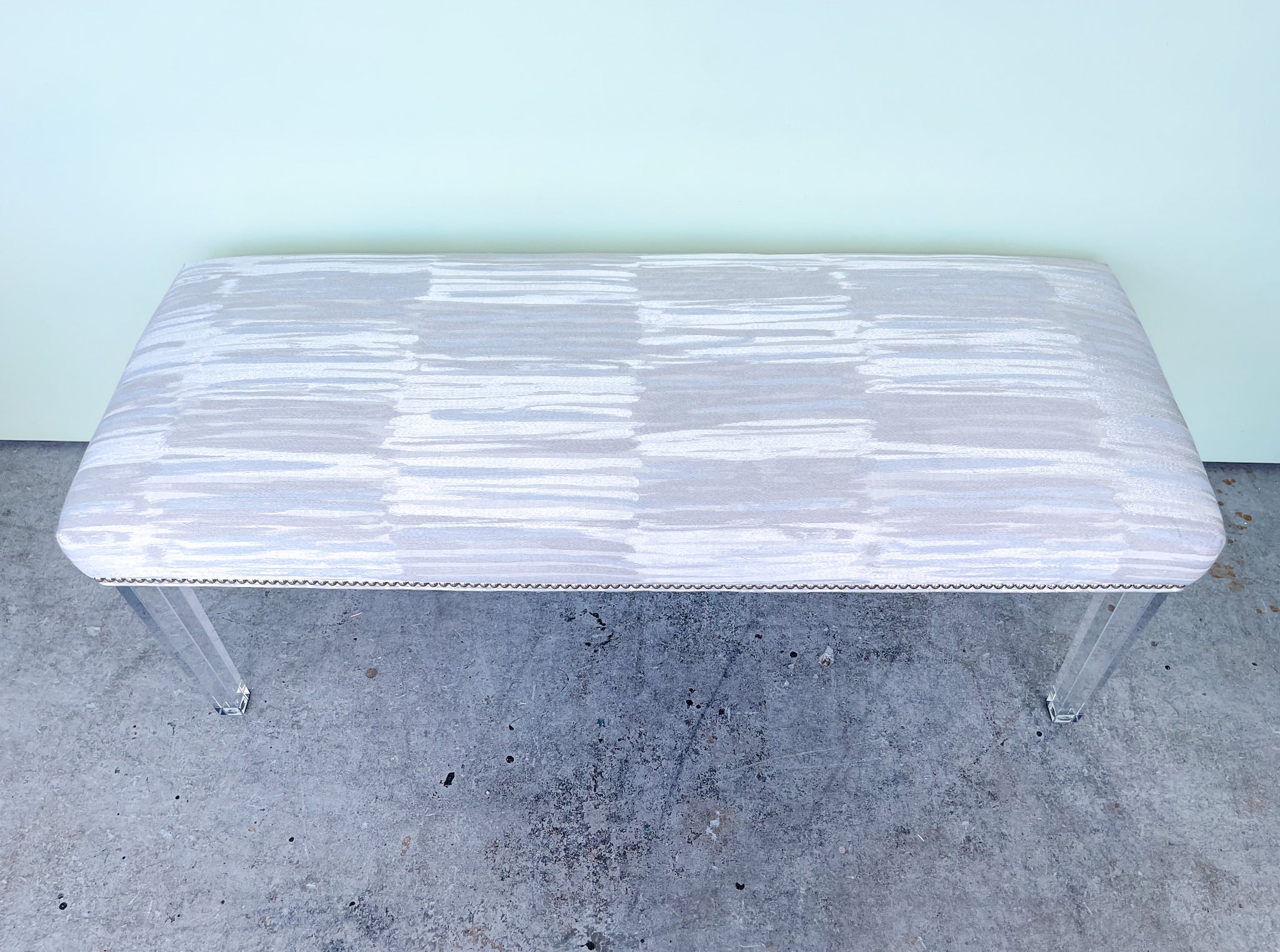 Lucite Upholstered Bench - Image 4