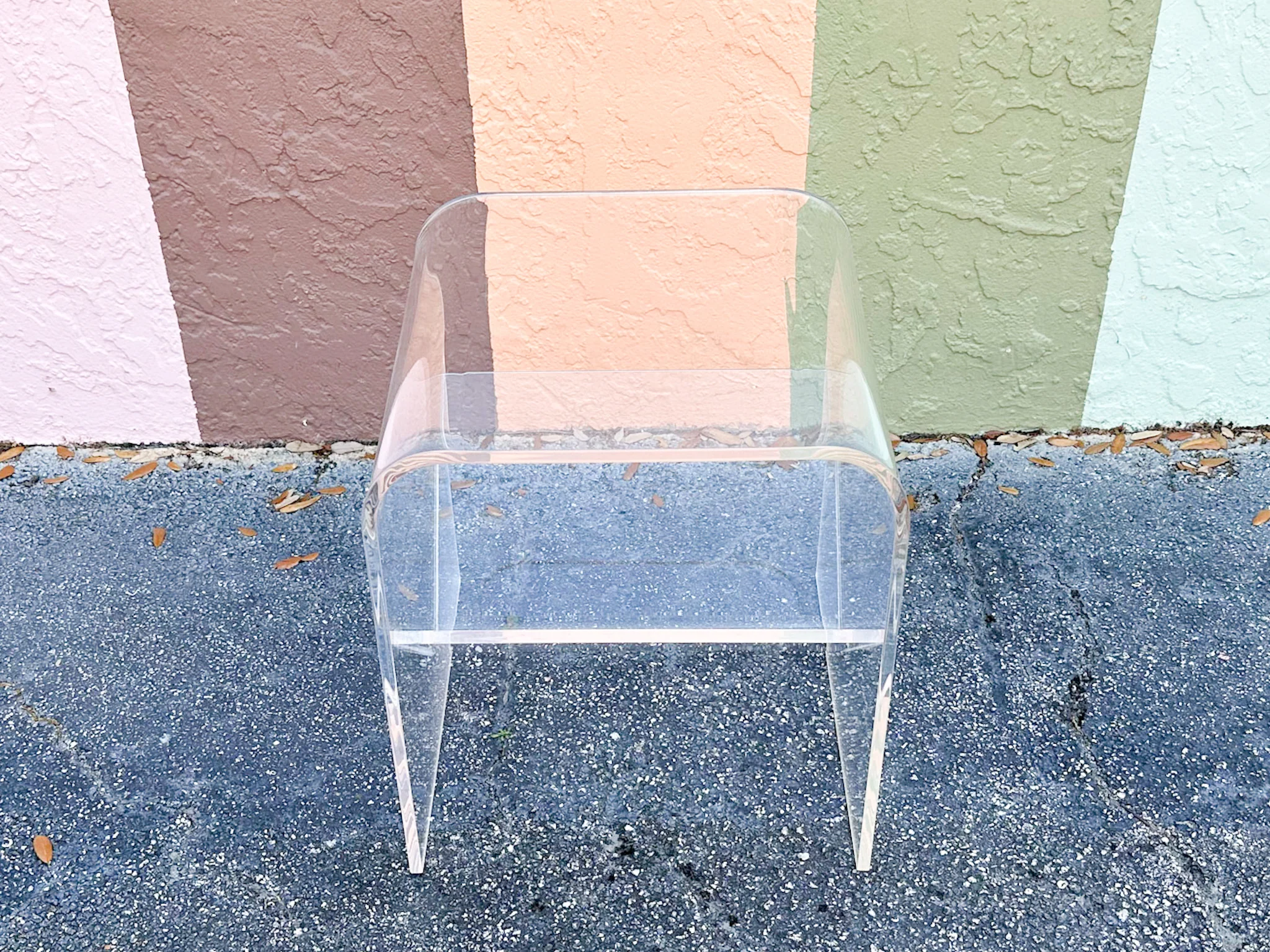 Lucite Waterfall Side Table with Magazine Rack - Image 7